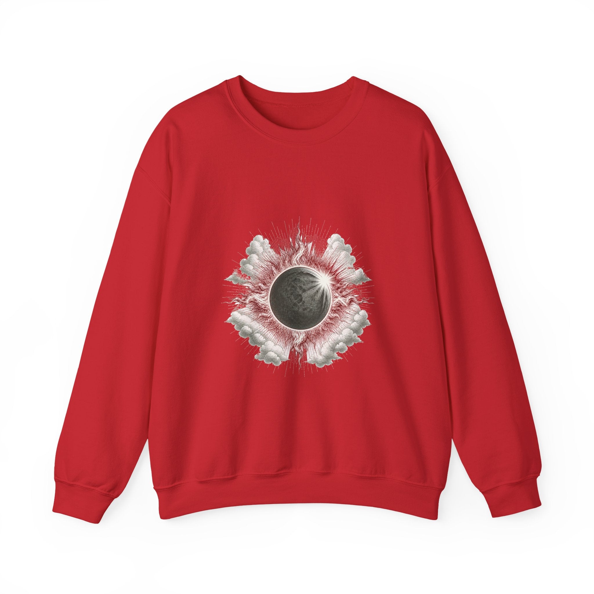 Matching Couple Sweatshirt - Solar & Lunar Eclipse Matching Couple Comfort Colors Crew Vintage Art His Hers Honeymoon Gift - Design A