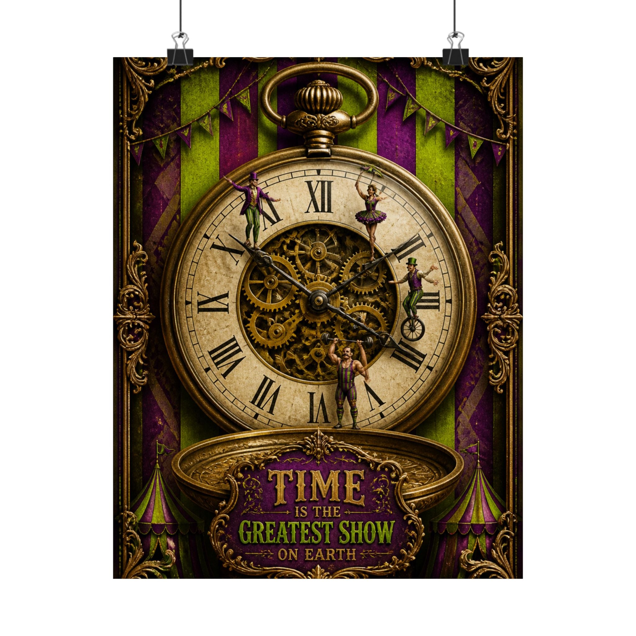 Pocket Watch Performers Wall Art Poster 24×36 Baroque Studio Decor Maximalist Print