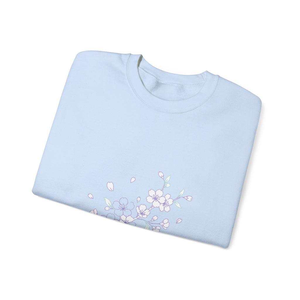 Matching Couple Sweatshirt - Cherry Blossom & Maple Leaf Matching Couple Crewneck Sweatshirt Minimalist Art His Hers Valentine Gift - Design A