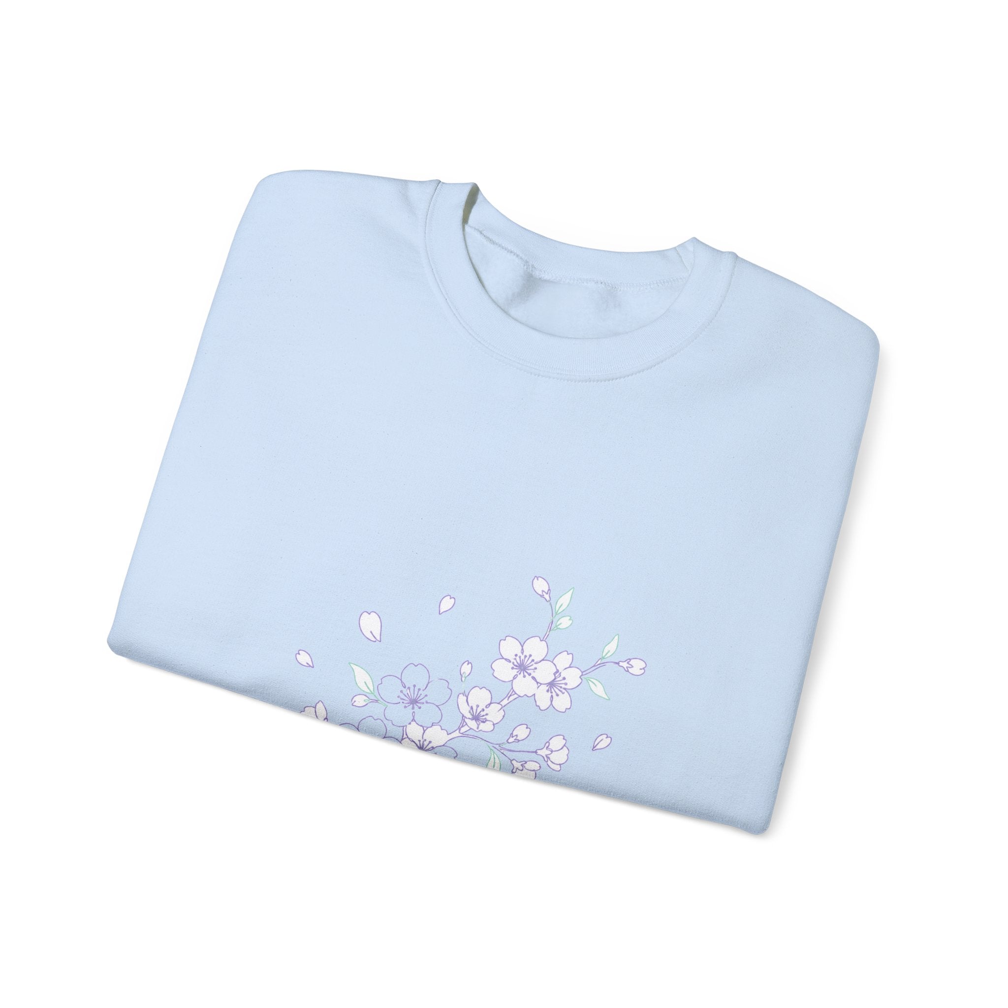 Matching Couple Sweatshirt - Cherry Blossom & Maple Leaf Matching Couple Crewneck Sweatshirt Minimalist Art His Hers Valentine Gift - Design A