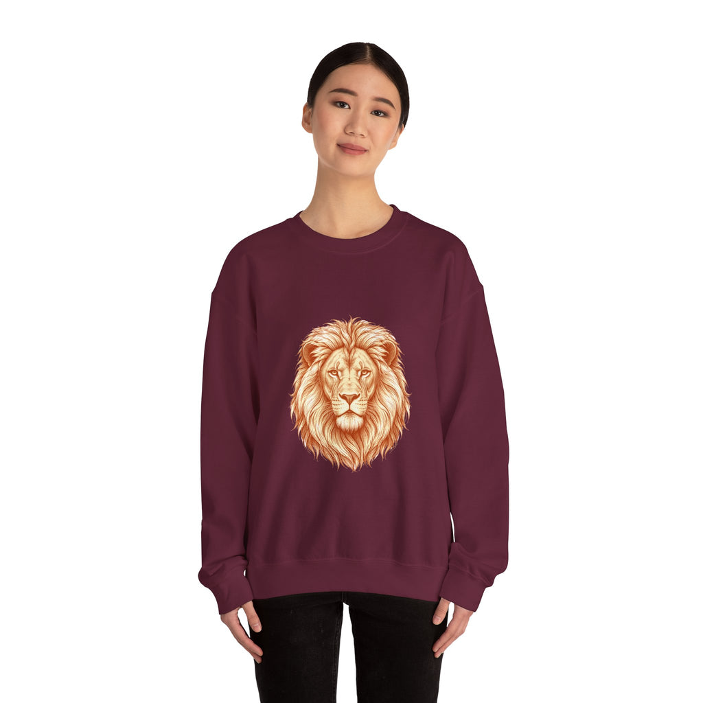 Matching Couple Sweatshirt - Lion & Lamb Matching Couple Comfort Colors Crew Hand-Drawn Art His Hers Anniversary Gift - Design A