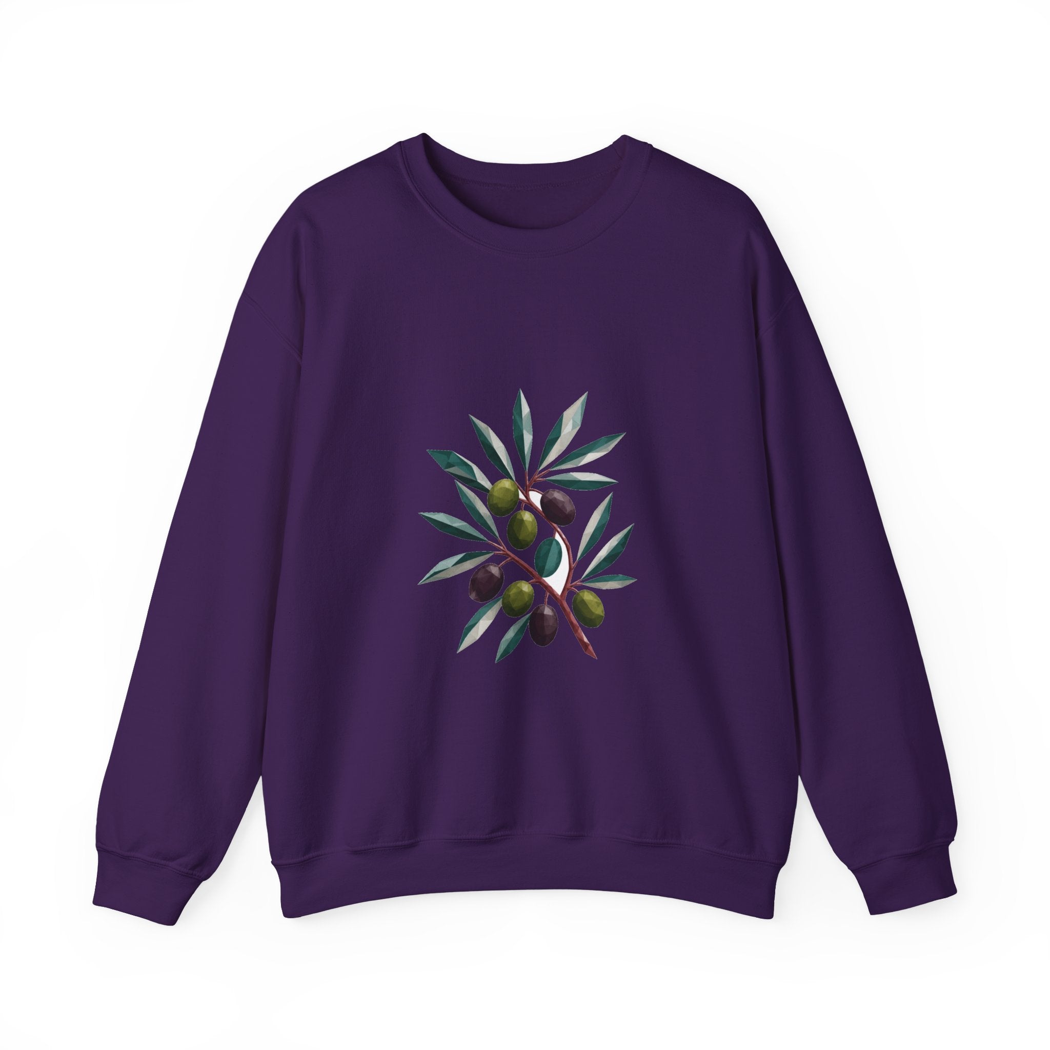 Matching Couple Sweatshirt - Olive Branch & Fig Matching Couple Crewneck Sweatshirt Geometric Art His Hers Couple Gift - Design A