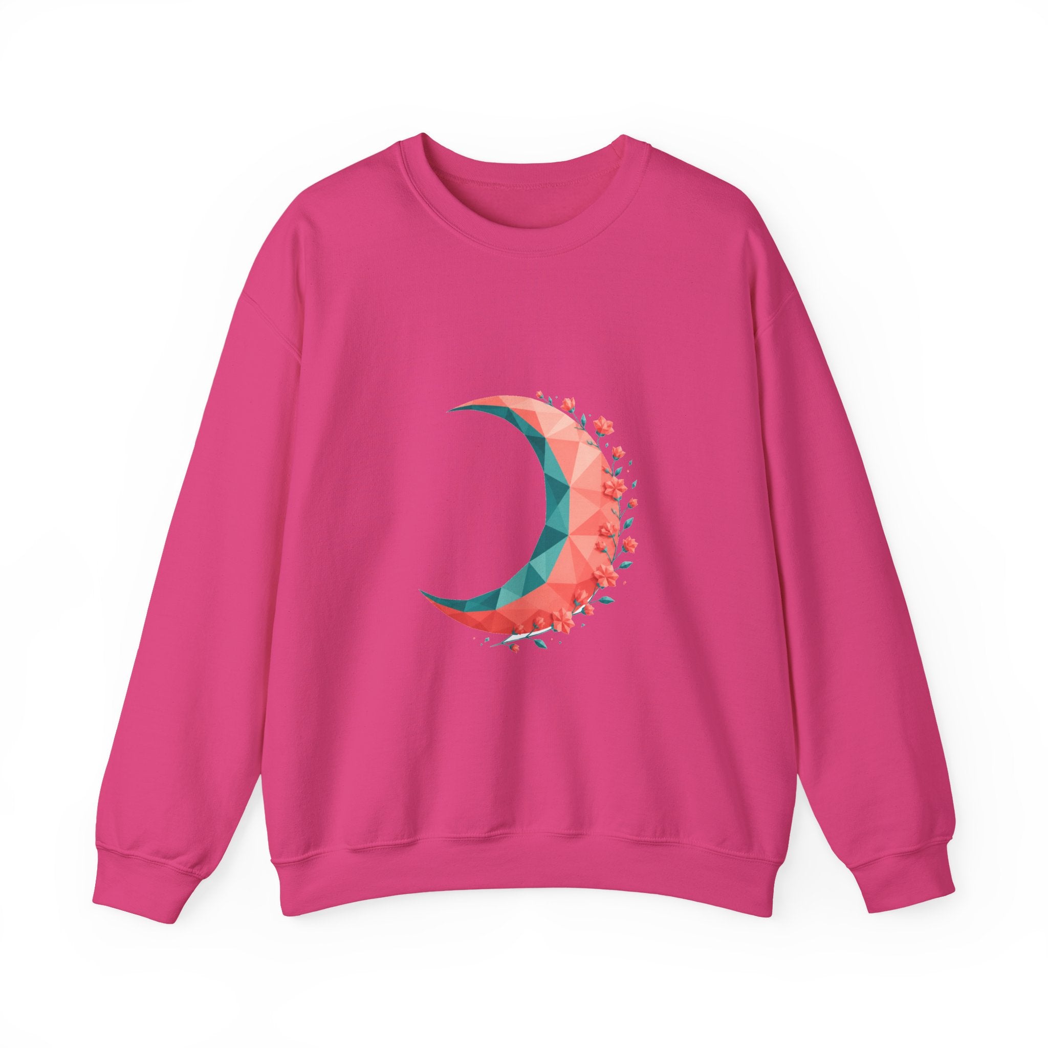 Matching Couple Sweatshirt - Waxing & Waning Moon Matching Couple Crewneck Sweatshirt Geometric Art His Hers Couple Gift - Design A