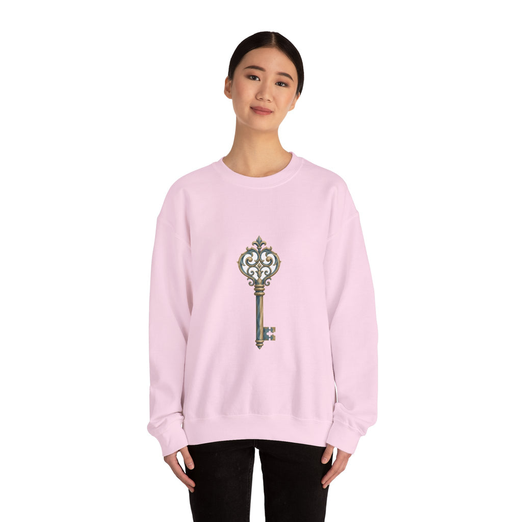 Matching Couple Sweatshirt - Key & Lock Matching Couple Comfort Colors Crew Geometric Art His Hers Love Gift - Design A