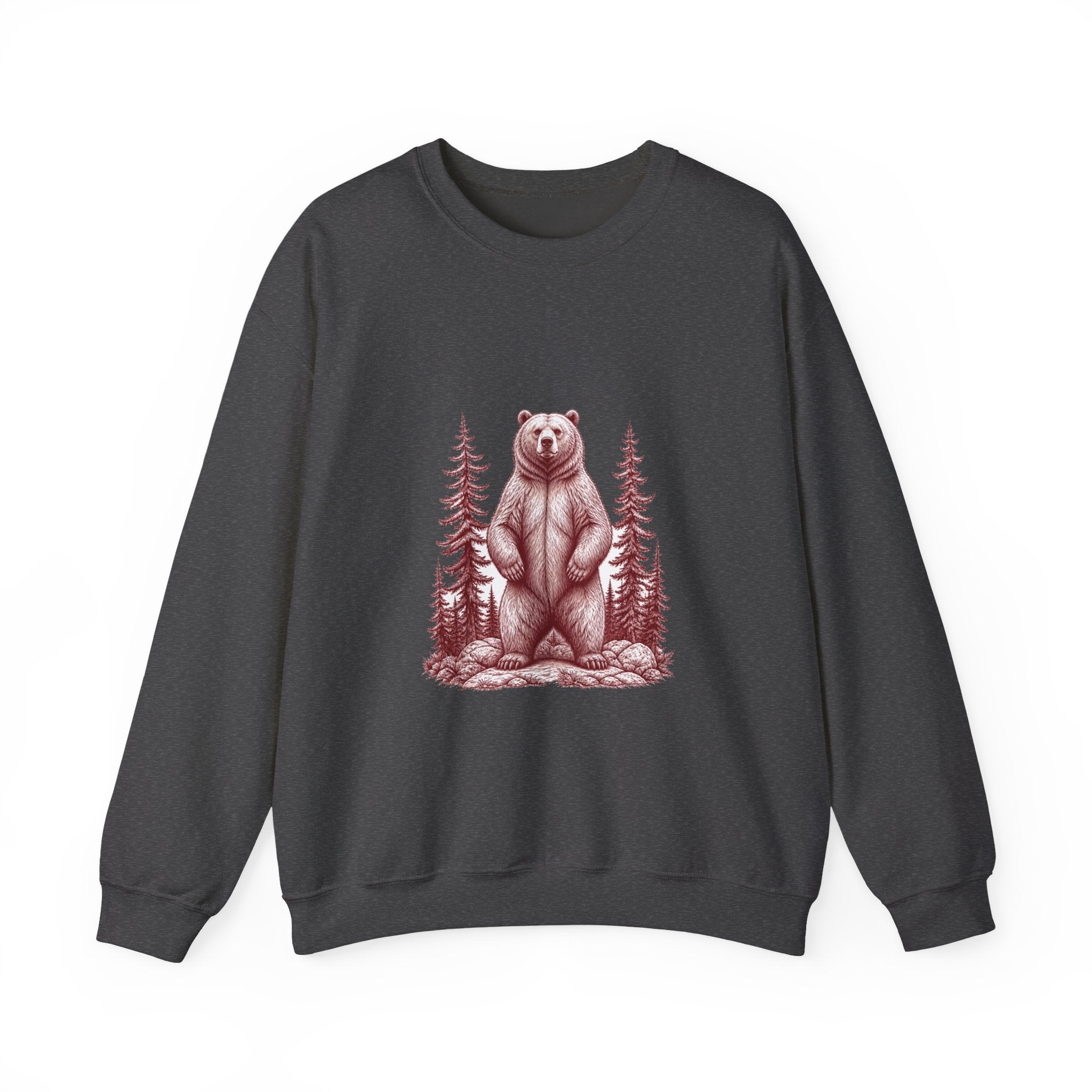 Matching Couple Sweatshirt - Bear & Deer Matching Couple Comfort Colors Crew Hand-Drawn Art His Hers Anniversary Gift - Design A