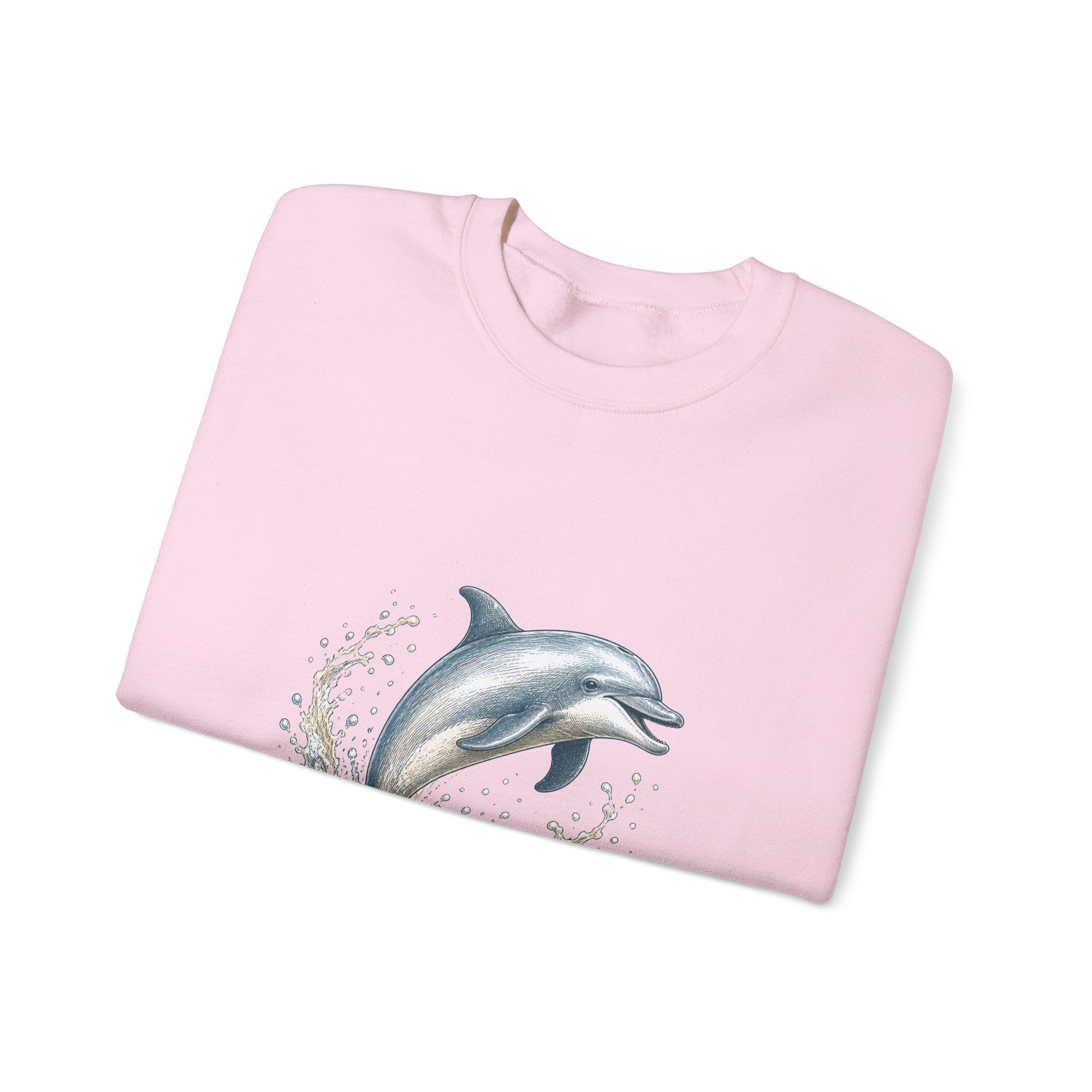 Matching Couple Sweatshirt - Shark & Dolphin Matching Couple Premium Fleece Sweatshirt Hand-Drawn Art His Hers Anniversary Gift - Design B