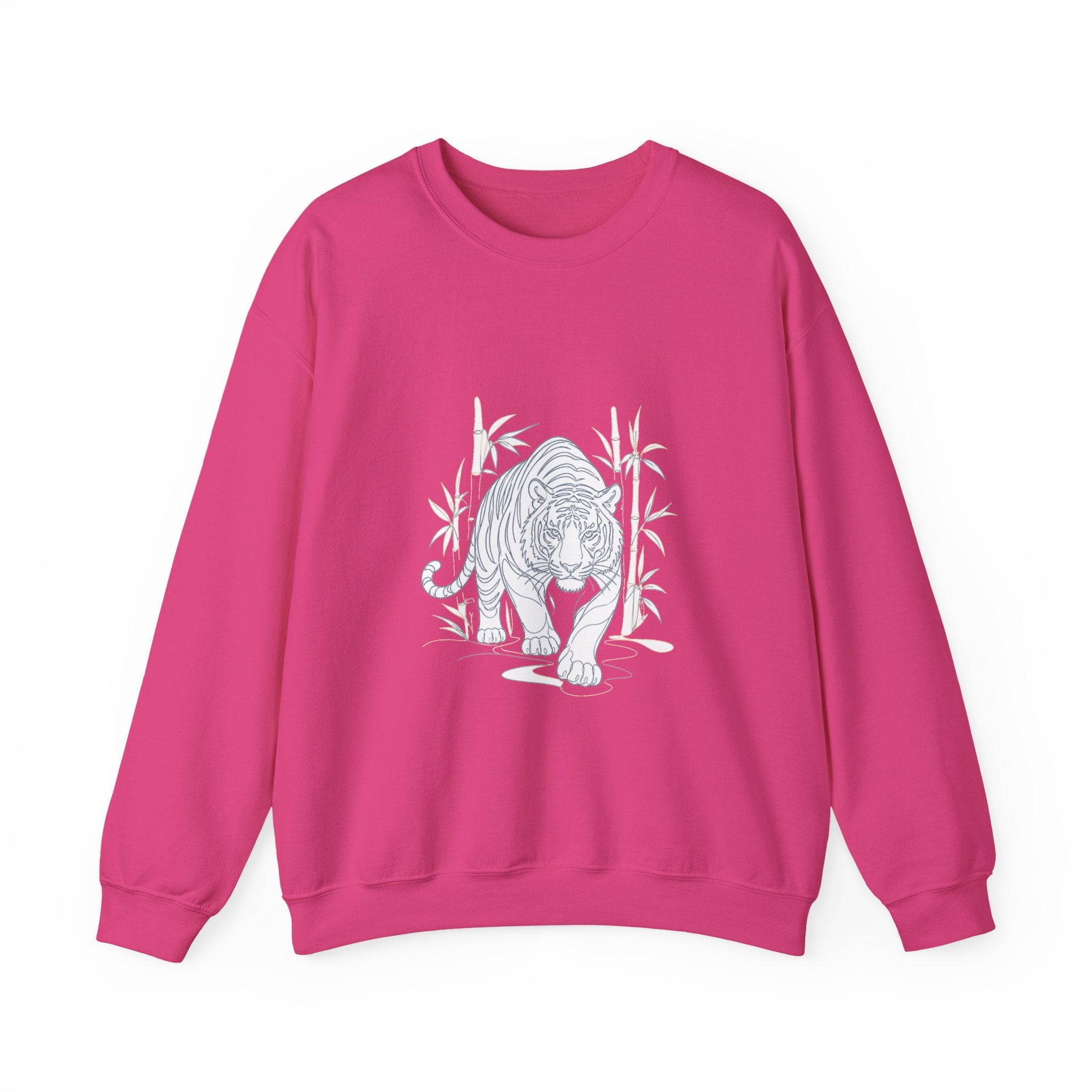 Matching Couple Sweatshirt - Tiger & Crane Matching Couple Crewneck Sweatshirt Minimalist Art His Hers Valentine Gift - Design A