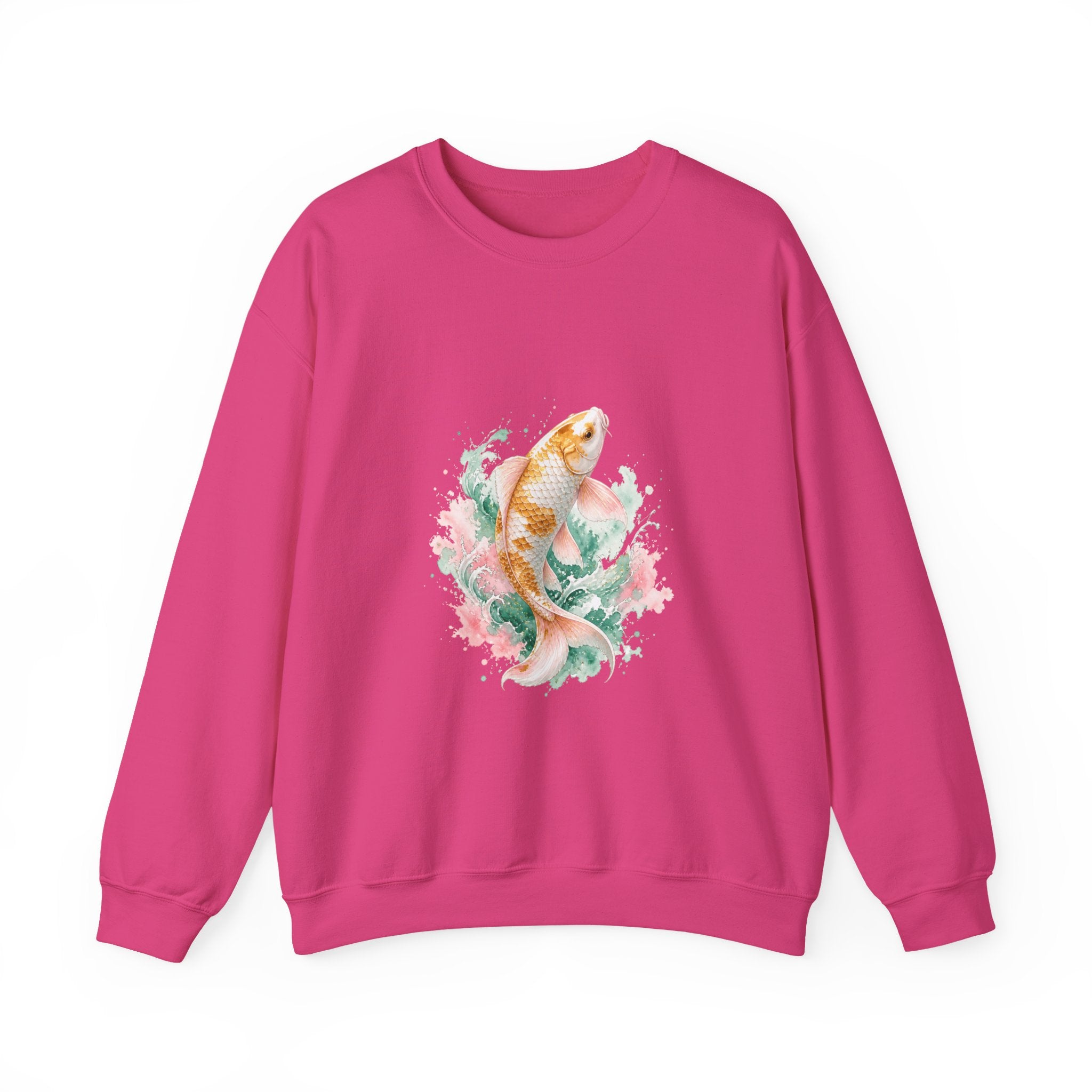 Matching Couple Sweatshirt - Koi Fish Yin Yang Matching Couple Premium Fleece Sweatshirt Watercolor Art His Hers Birthday Gift - Design A