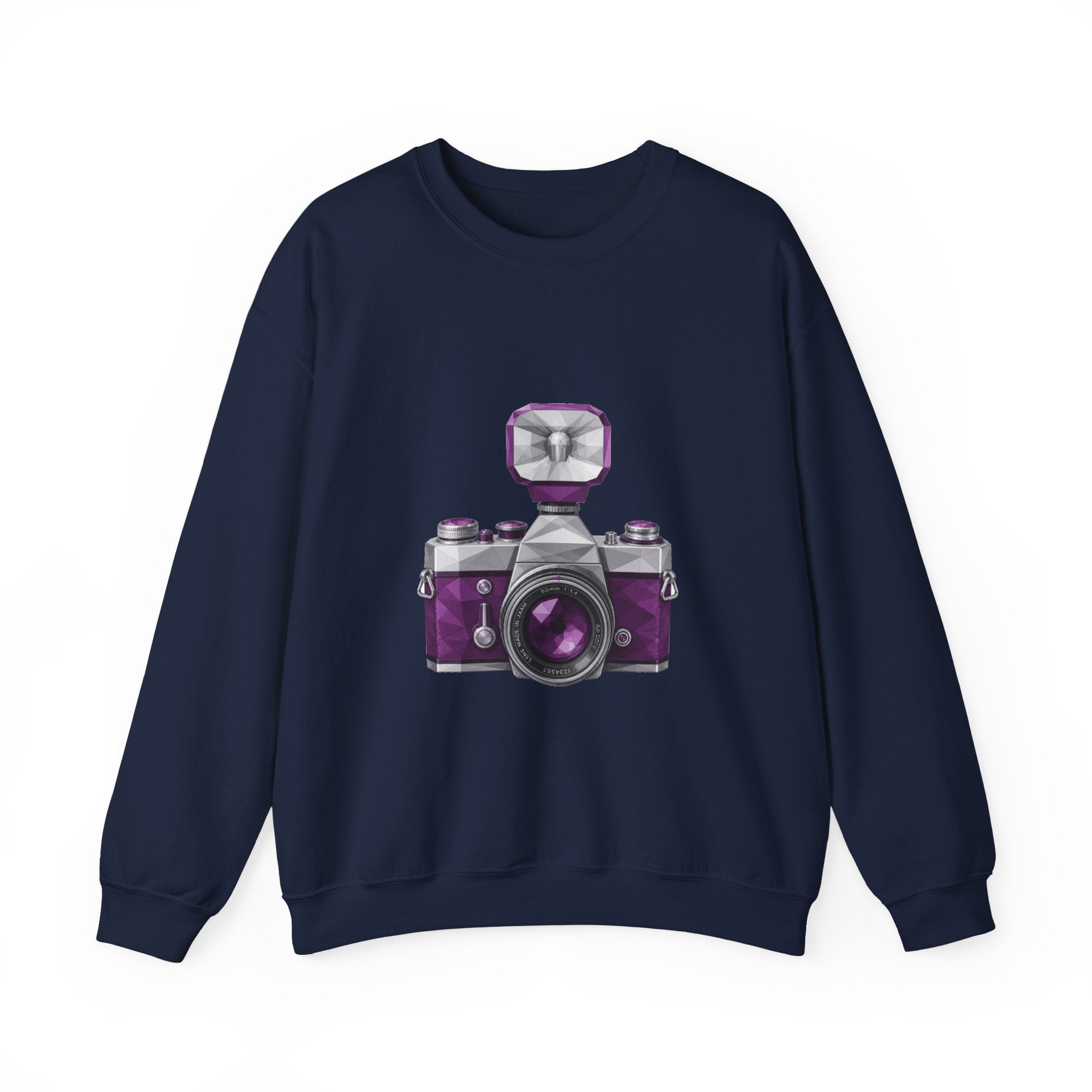 Matching Couple Sweatshirt - Camera & Film Matching Couple Premium Fleece Sweatshirt Geometric Art His Hers Love Gift - Design A