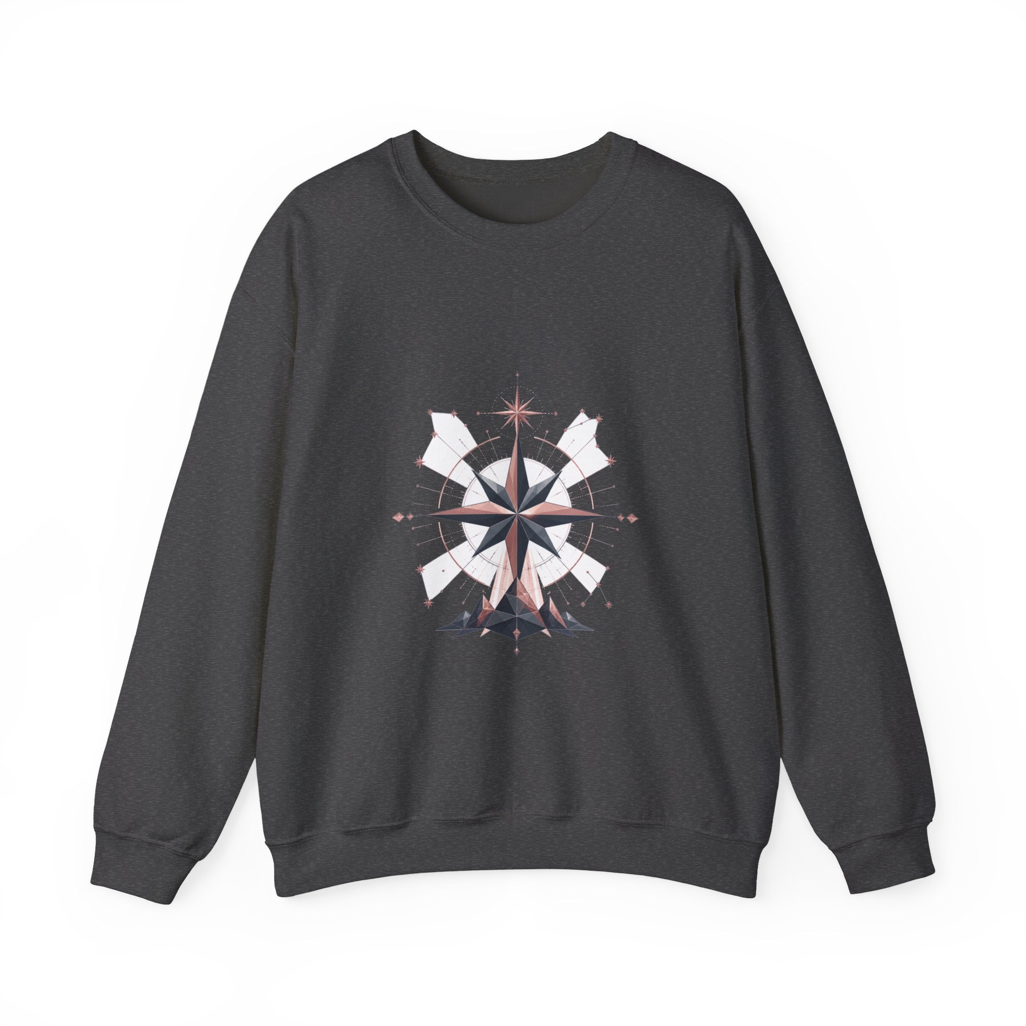 Matching Couple Sweatshirt - Shooting Star & North Star Matching Couple Crewneck Sweatshirt Geometric Art His Hers Couple Gift - Design B