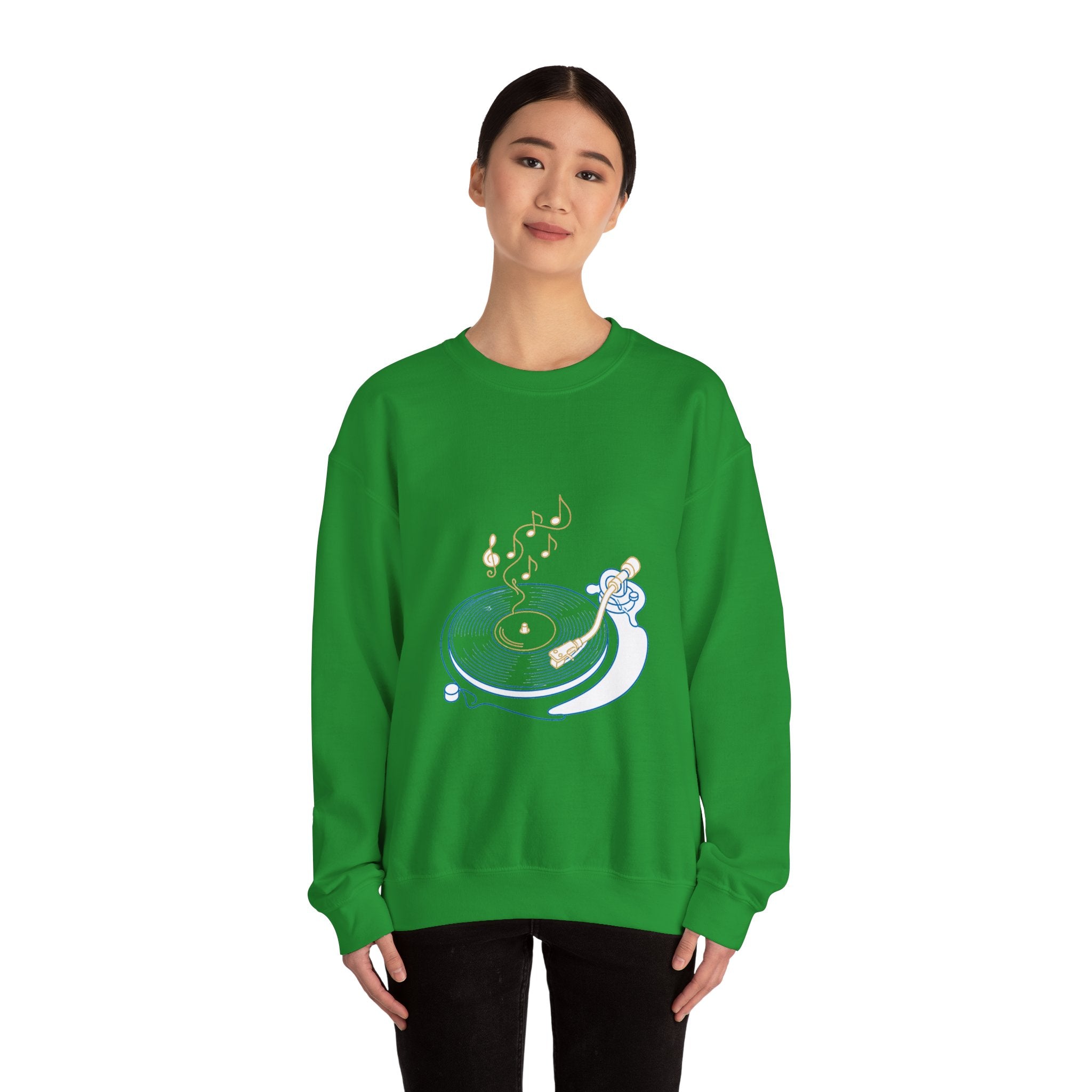 Matching Couple Sweatshirt - Vinyl & Cassette Matching Couple Comfort Colors Crew Minimalist Art His Hers Christmas Gift - Design A