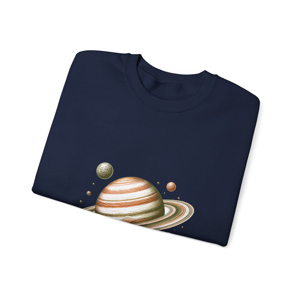 Matching Couple Sweatshirt - Saturn & Jupiter Matching Couple Comfort Colors Crew Hand-Drawn Art His Hers Anniversary Gift - Design A