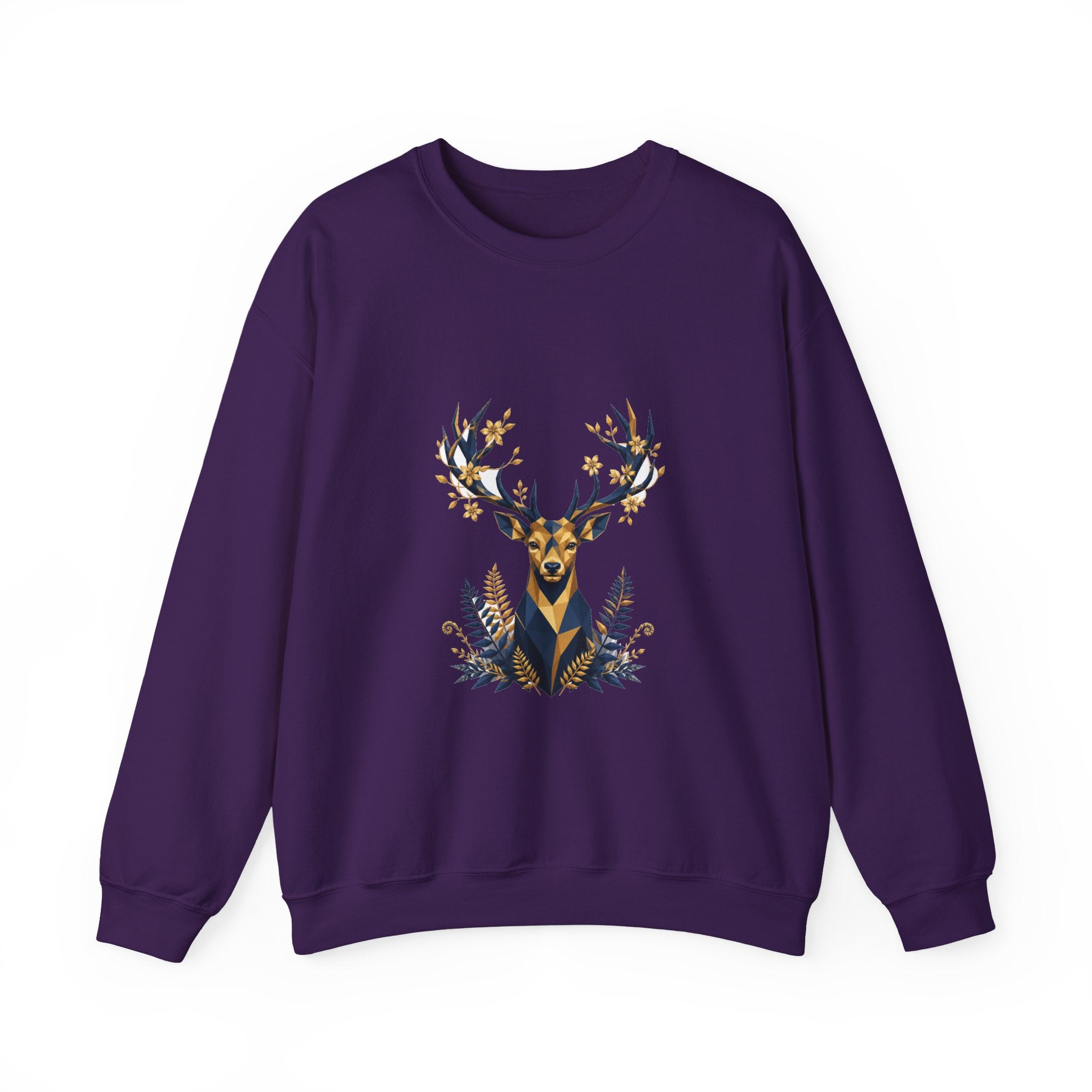 Matching Couple Sweatshirt - Bear & Deer Matching Couple Comfort Colors Crew Geometric Art His Hers Love Gift - Design B