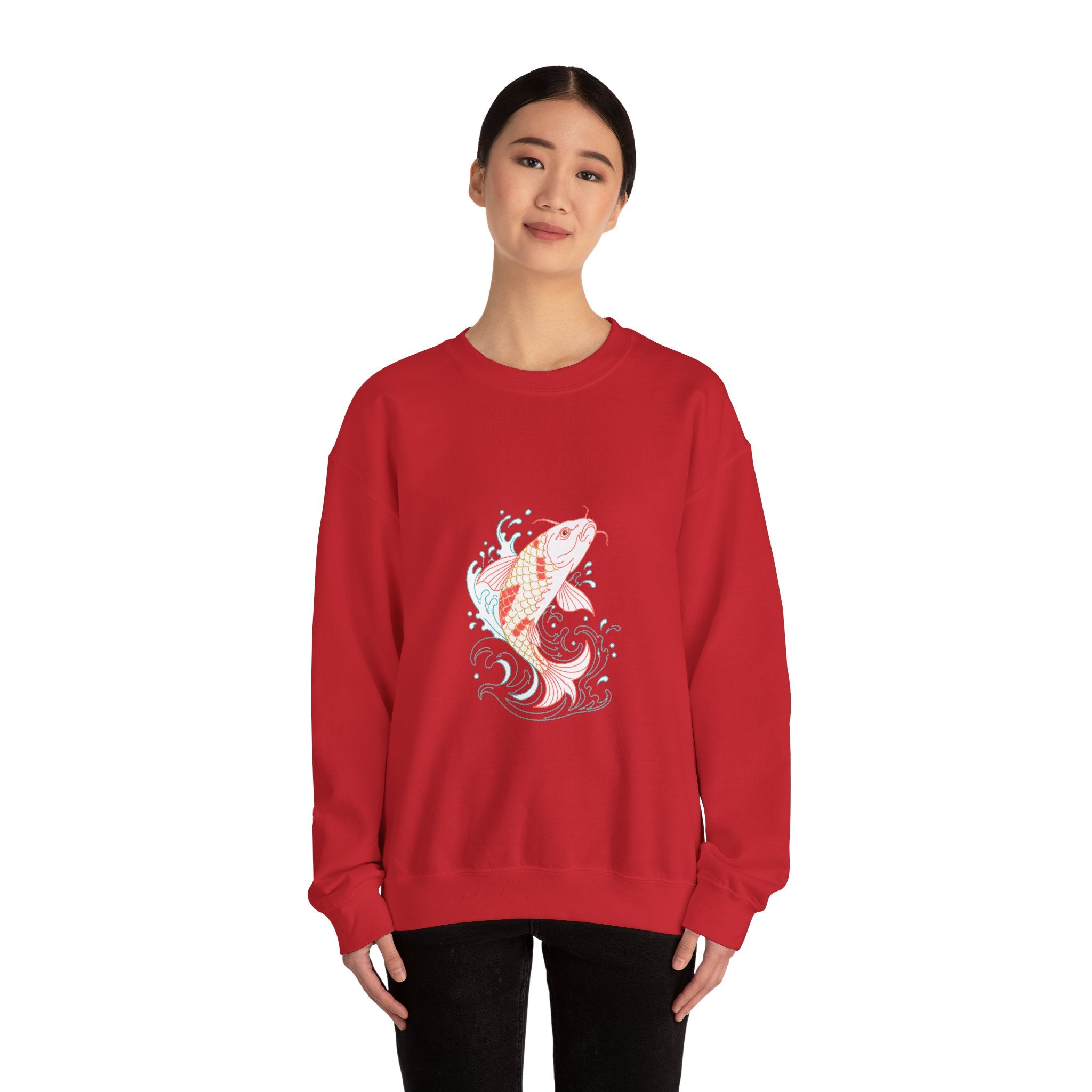 Matching Couple Sweatshirt - Koi Fish Yin Yang Matching Couple Premium Fleece Sweatshirt Minimalist Art His Hers Christmas Gift - Design A
