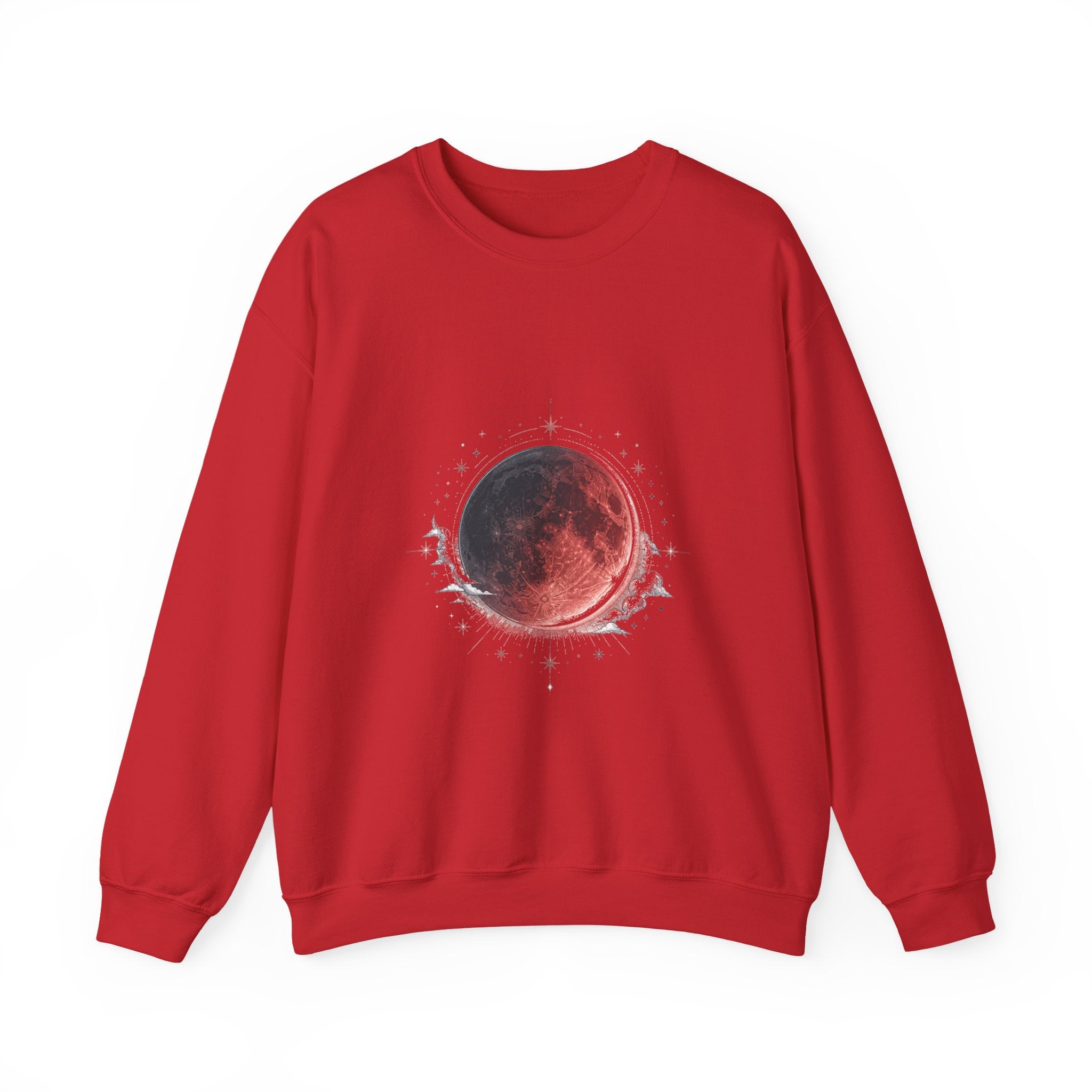 Matching Couple Sweatshirt - Solar & Lunar Eclipse Matching Couple Comfort Colors Crew Hand-Drawn Art His Hers Anniversary Gift - Design B