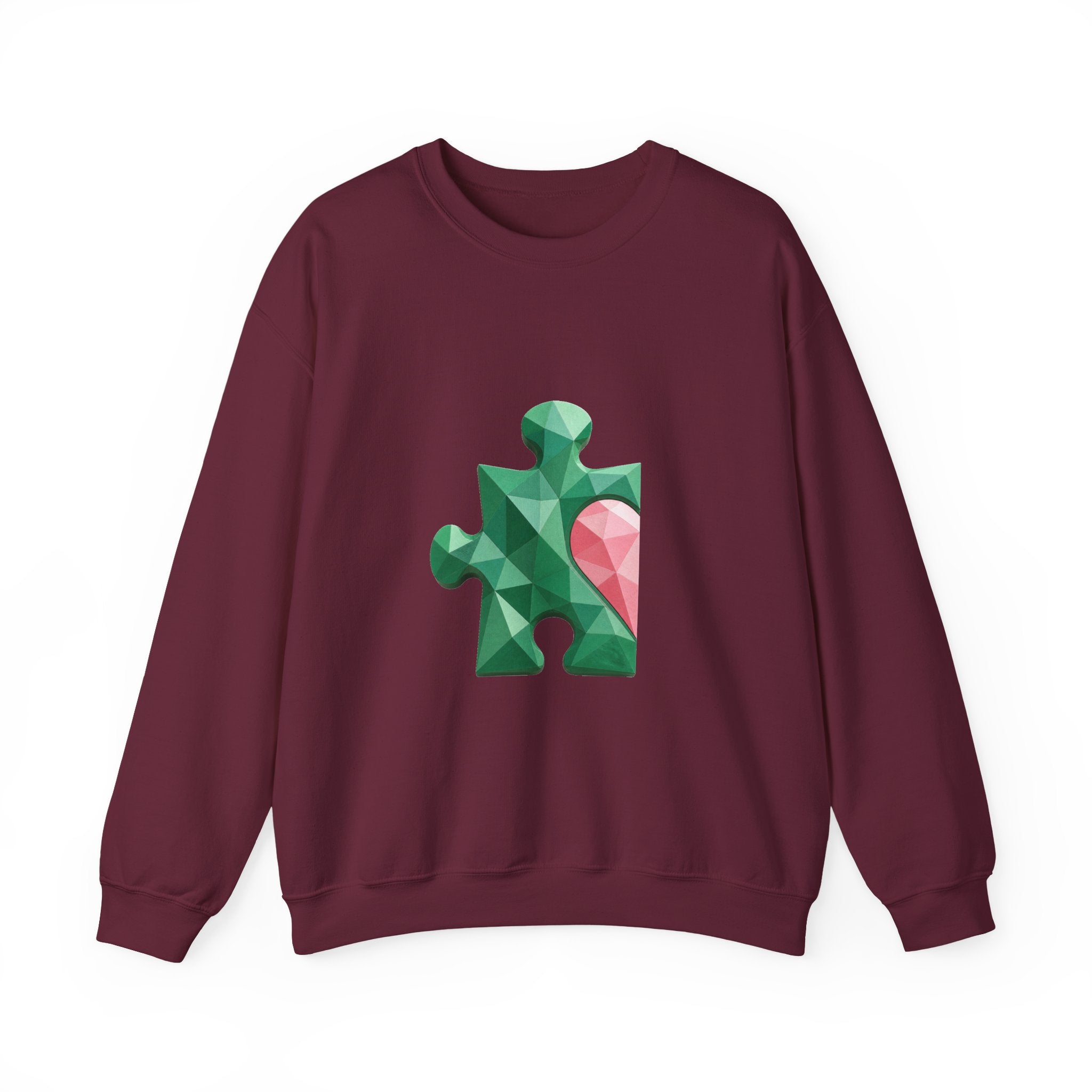 Matching Couple Sweatshirt - Puzzle Pieces Matching Couple Crewneck Sweatshirt Geometric Art His Hers Couple Gift - Design A