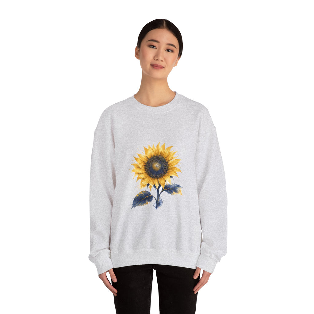 Matching Couple Sweatshirt - Sunflower & Moonflower Matching Couple Premium Fleece Sweatshirt Watercolor Art His Hers Birthday Gift - Design A