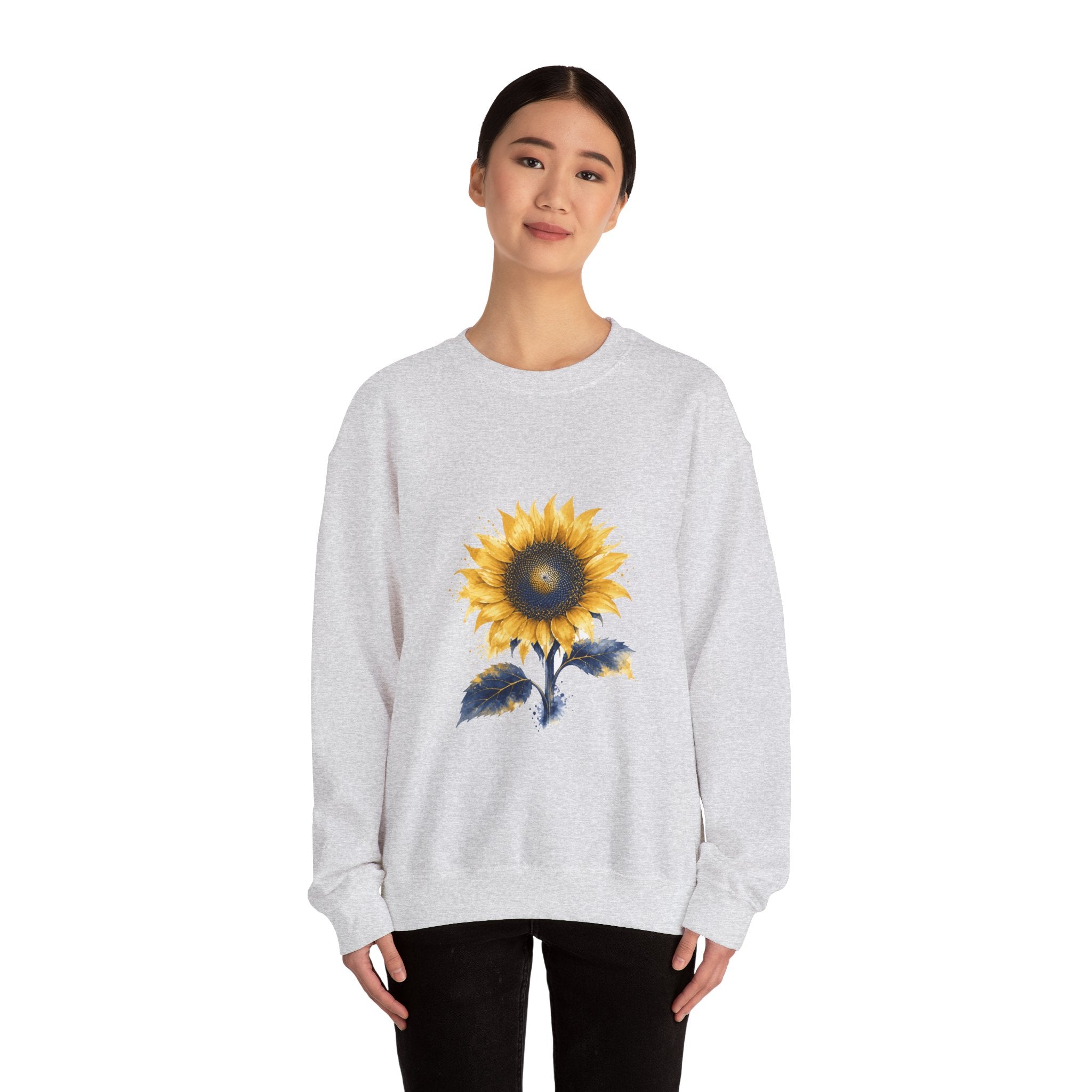 Matching Couple Sweatshirt - Sunflower & Moonflower Matching Couple Premium Fleece Sweatshirt Watercolor Art His Hers Birthday Gift - Design A
