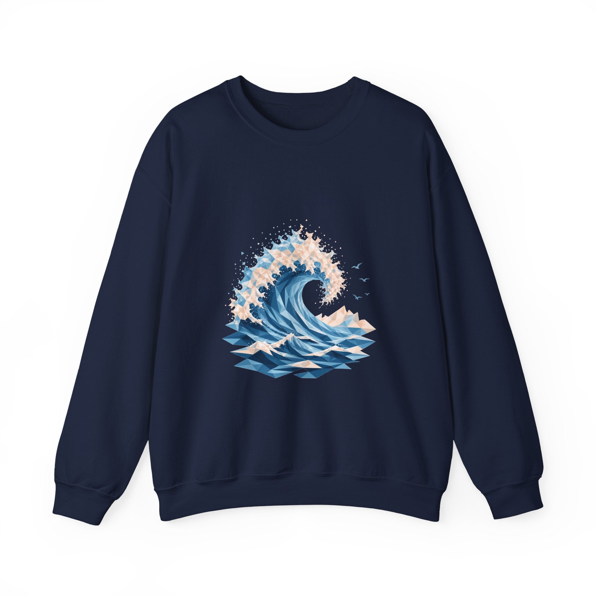 Matching Couple Sweatshirt - Mountain & Ocean Matching Couple Comfort Colors Crew Geometric Art His Hers Love Gift - Design B