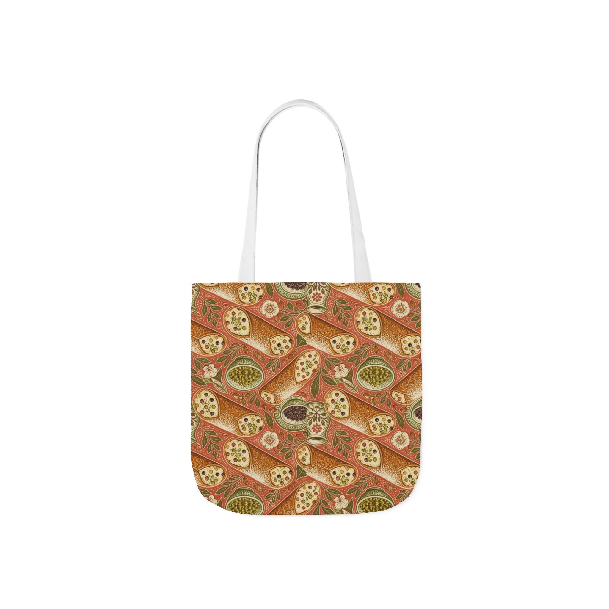 Sicilian Cannoli Canvas Tote Bag Mediterranean Kitchen Linocut Design Italian Cottagecore Gift
