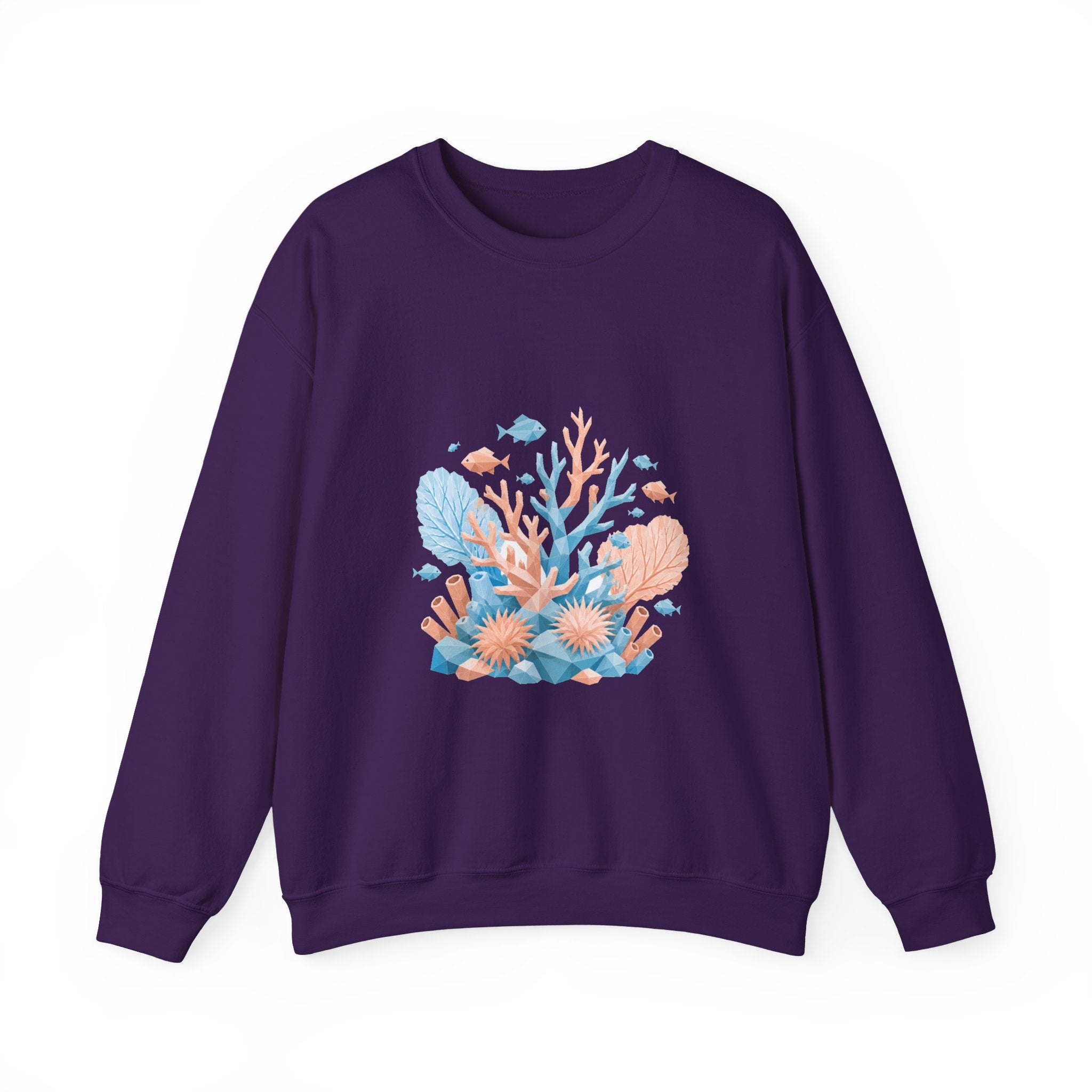 Matching Couple Sweatshirt - Coral Reef & Deep Sea Matching Couple Crewneck Sweatshirt Geometric Art His Hers Couple Gift - Design A