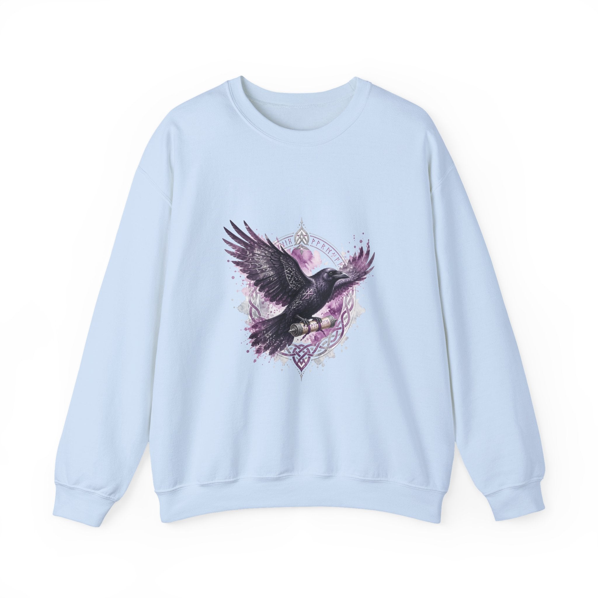 Matching Couple Sweatshirt - Huginn & Muninn Matching Couple Premium Fleece Sweatshirt Watercolor Art His Hers Birthday Gift - Design B