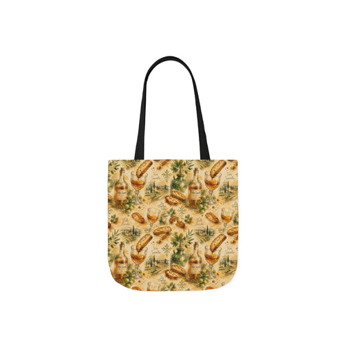 Biscotti & Vin Santo Canvas Tote Bag Mediterranean Kitchen Watercolor Splash Design Italian Cottagecore Gift