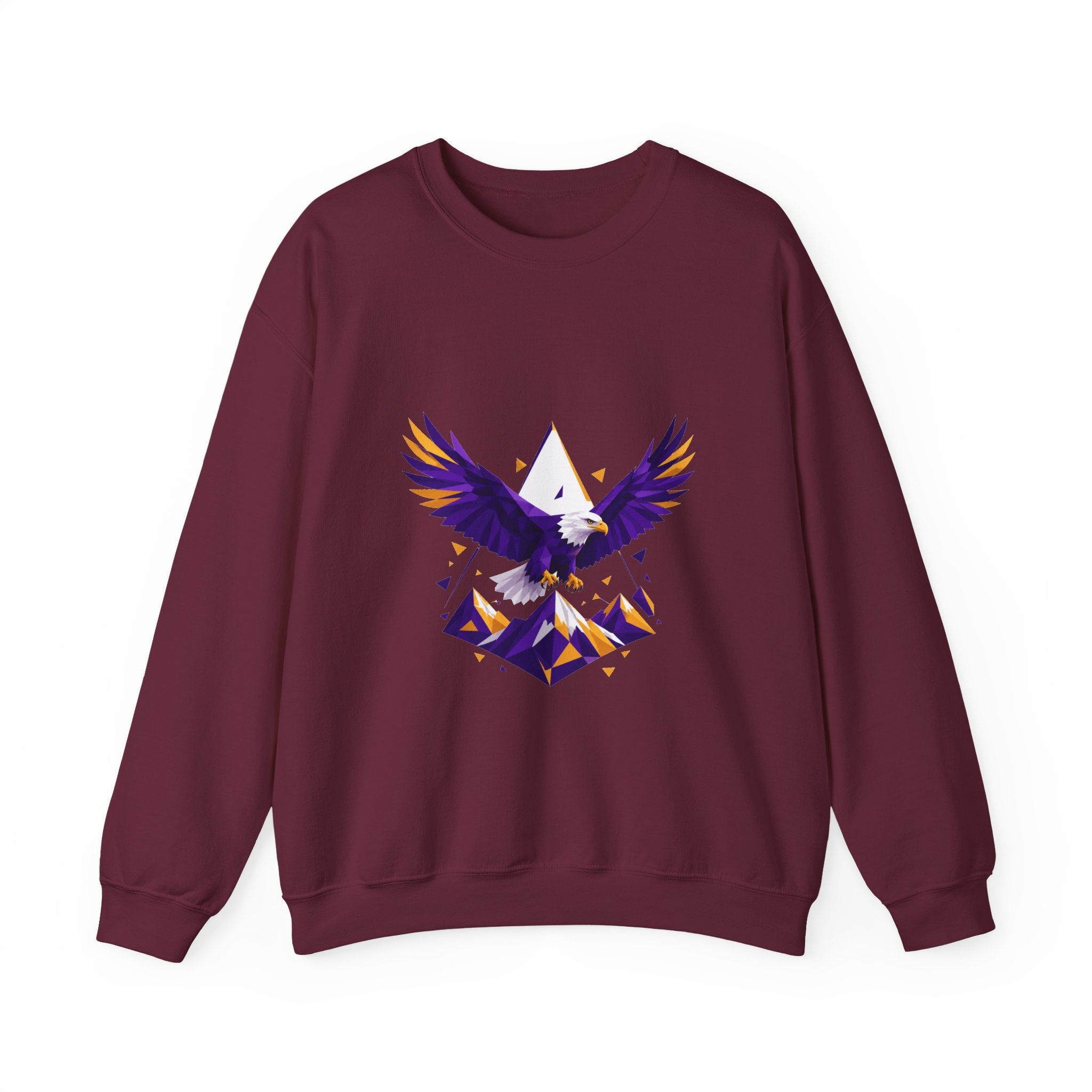 Matching Couple Sweatshirt - Eagle & Whale Matching Couple Premium Fleece Sweatshirt Geometric Art His Hers Love Gift - Design A