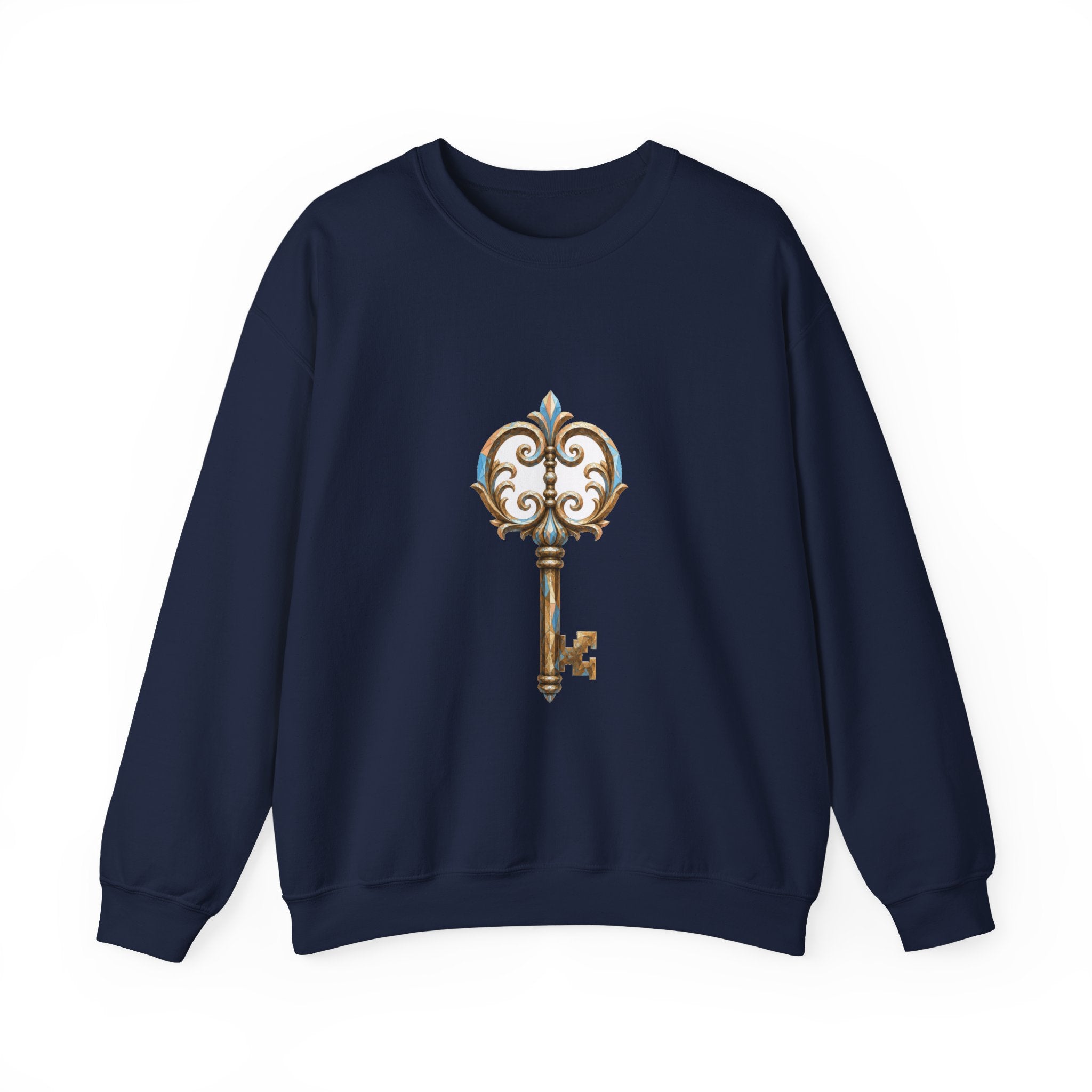 Matching Couple Sweatshirt - Key & Lock Matching Couple Crewneck Sweatshirt Geometric Art His Hers Couple Gift - Design A