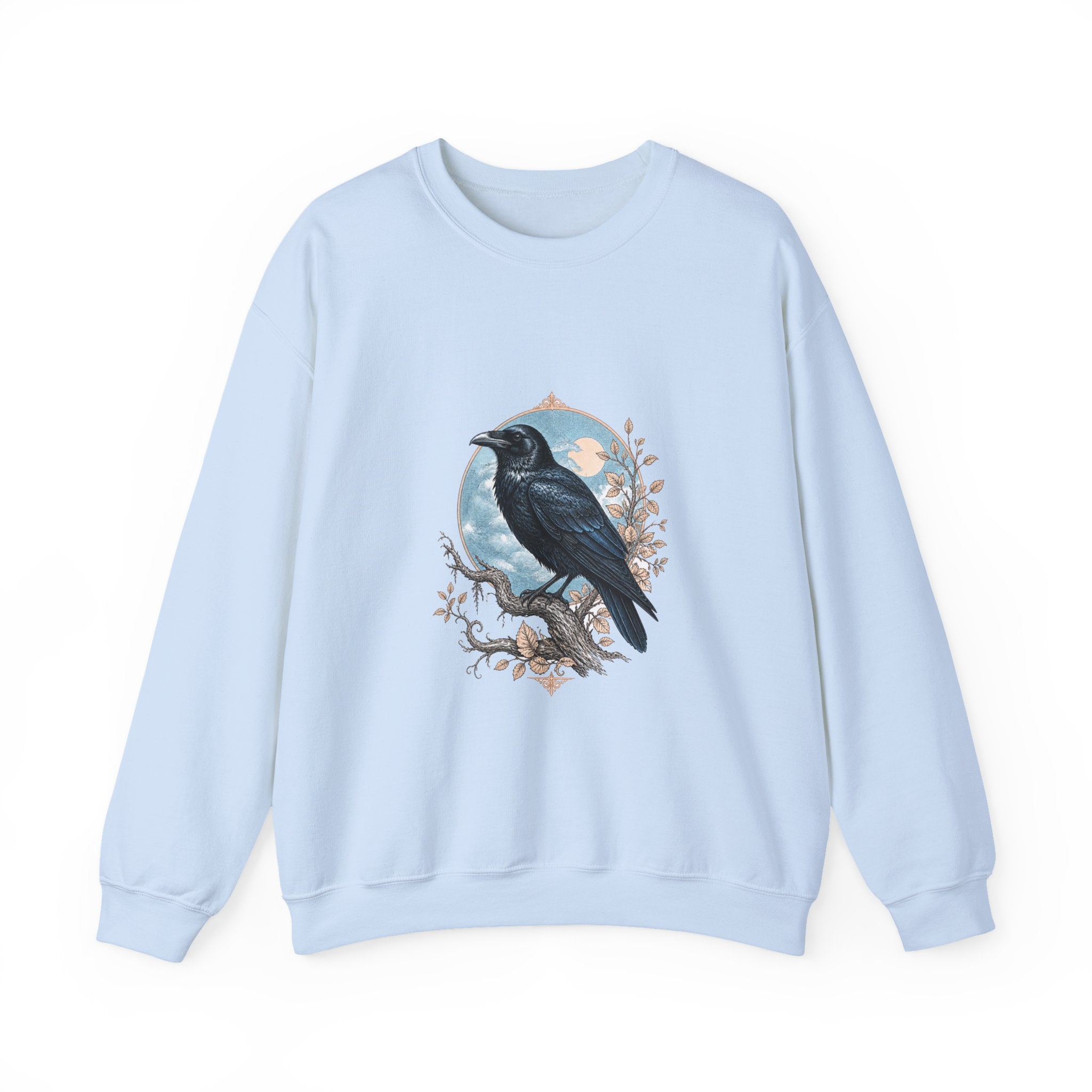 Matching Couple Sweatshirt - Raven & Swan Matching Couple Crewneck Sweatshirt Vintage Art His Hers Wedding Gift - Design A