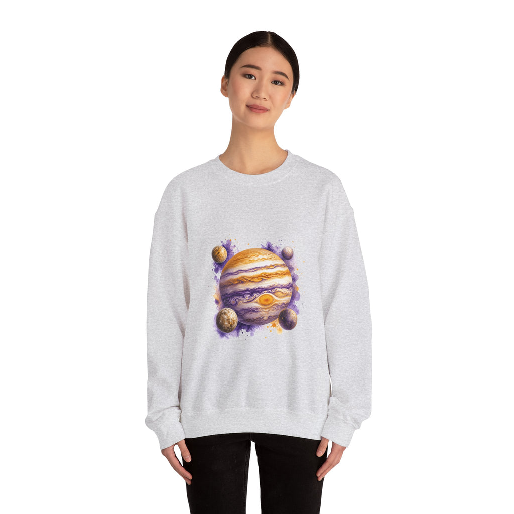Matching Couple Sweatshirt - Saturn & Jupiter Matching Couple Comfort Colors Crew Watercolor Art His Hers Birthday Gift - Design B
