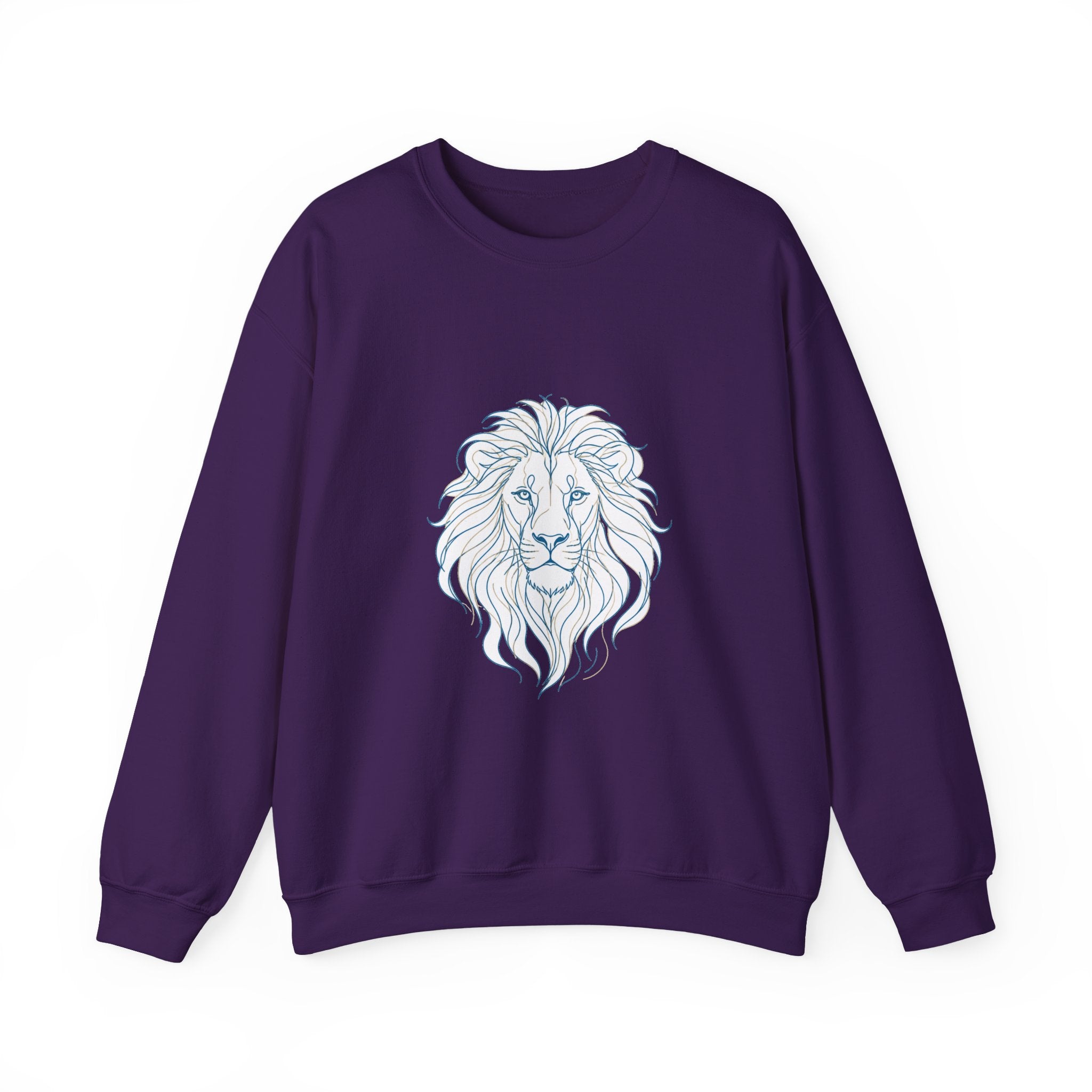 Matching Couple Sweatshirt - Lion & Lamb Matching Couple Crewneck Sweatshirt Minimalist Art His Hers Valentine Gift - Design A