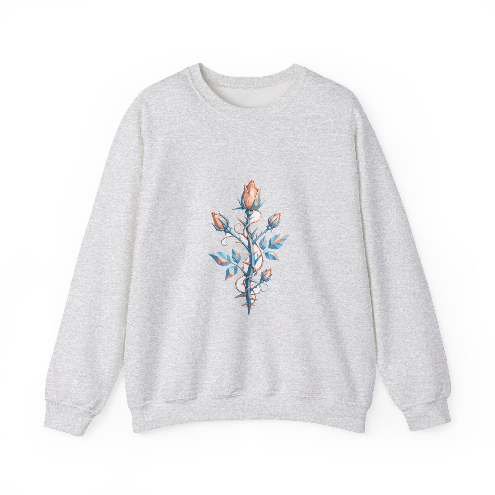 Matching Couple Sweatshirt - Rose & Thorn Matching Couple Comfort Colors Crew Geometric Art His Hers Love Gift - Design B