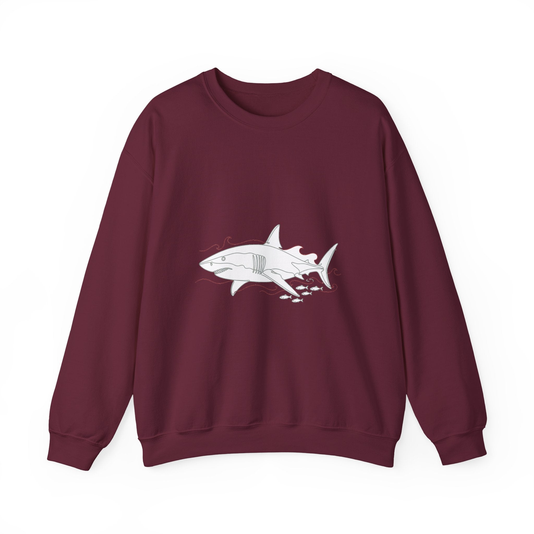 Matching Couple Sweatshirt - Shark & Dolphin Matching Couple Premium Fleece Sweatshirt Minimalist Art His Hers Christmas Gift - Design A