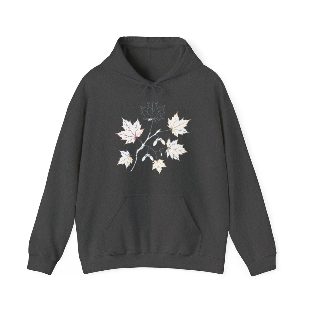 Matching Couple Sweatshirt - Cherry Blossom & Maple Leaf Matching Couple Hooded Sweatshirt Minimalist Art His Hers Valentine Gift - Design B