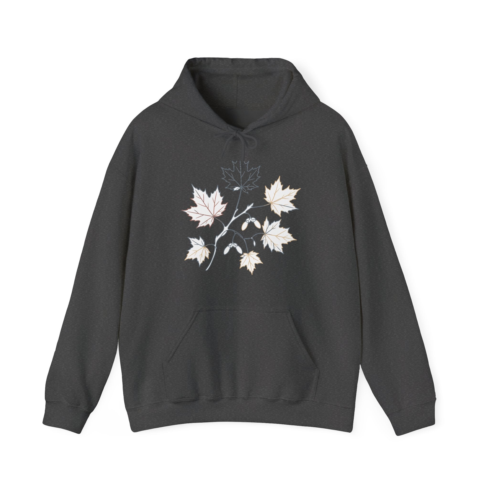 Matching Couple Sweatshirt - Cherry Blossom & Maple Leaf Matching Couple Hooded Sweatshirt Minimalist Art His Hers Valentine Gift - Design B