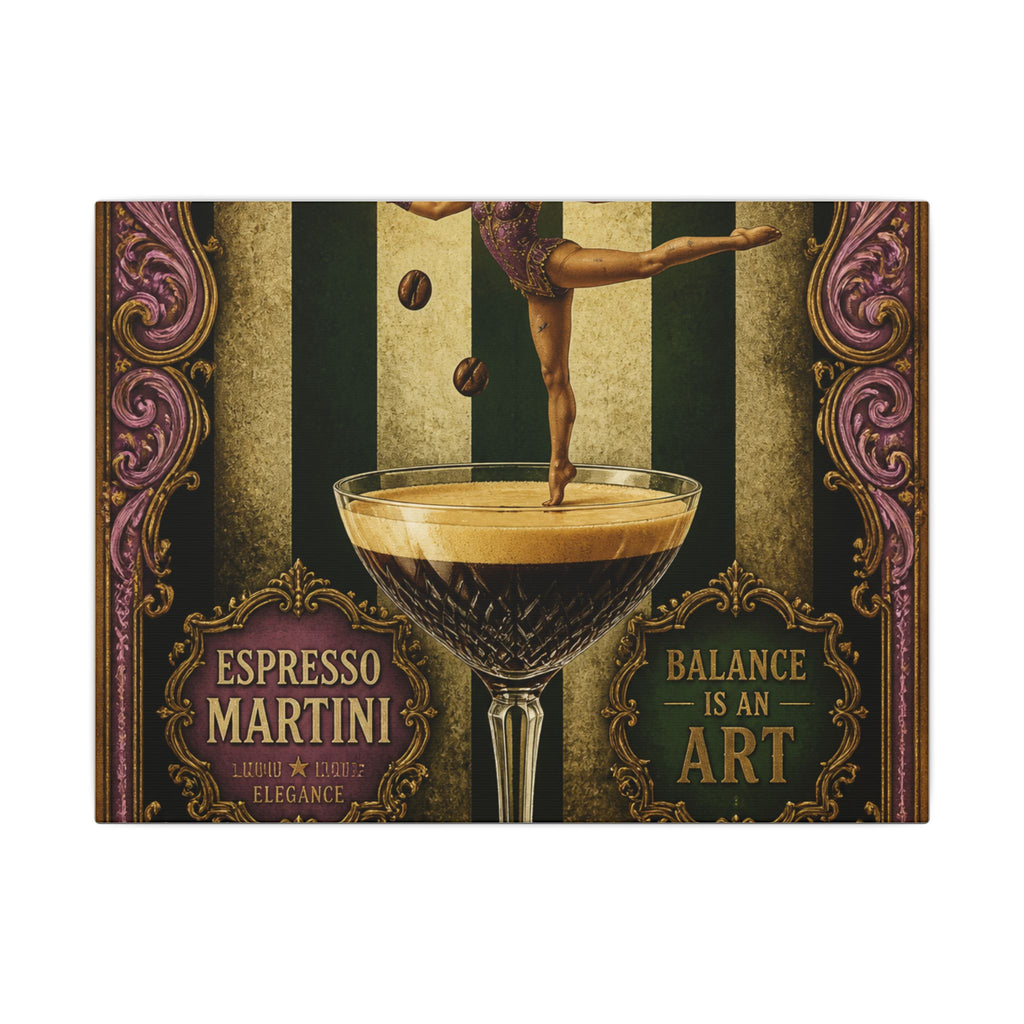 Espresso Martini Acrobat Wall Art Canvas 24×36 Baroque Studio Decor Maximalist Print