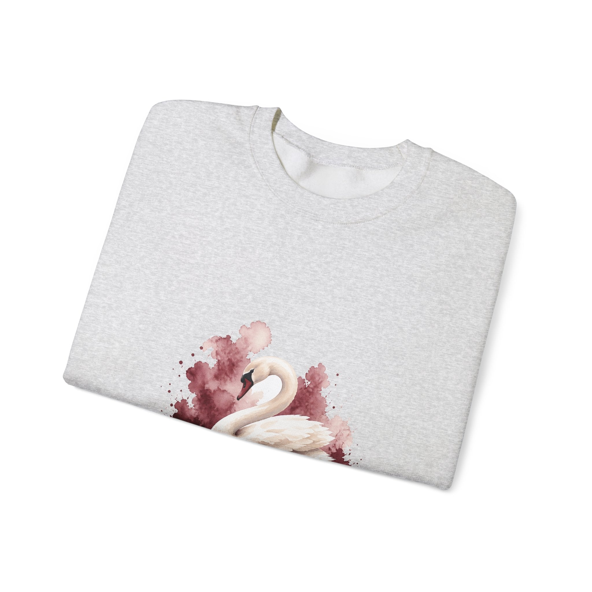 Matching Couple Sweatshirt - Raven & Swan Matching Couple Premium Fleece Sweatshirt Watercolor Art His Hers Birthday Gift - Design B