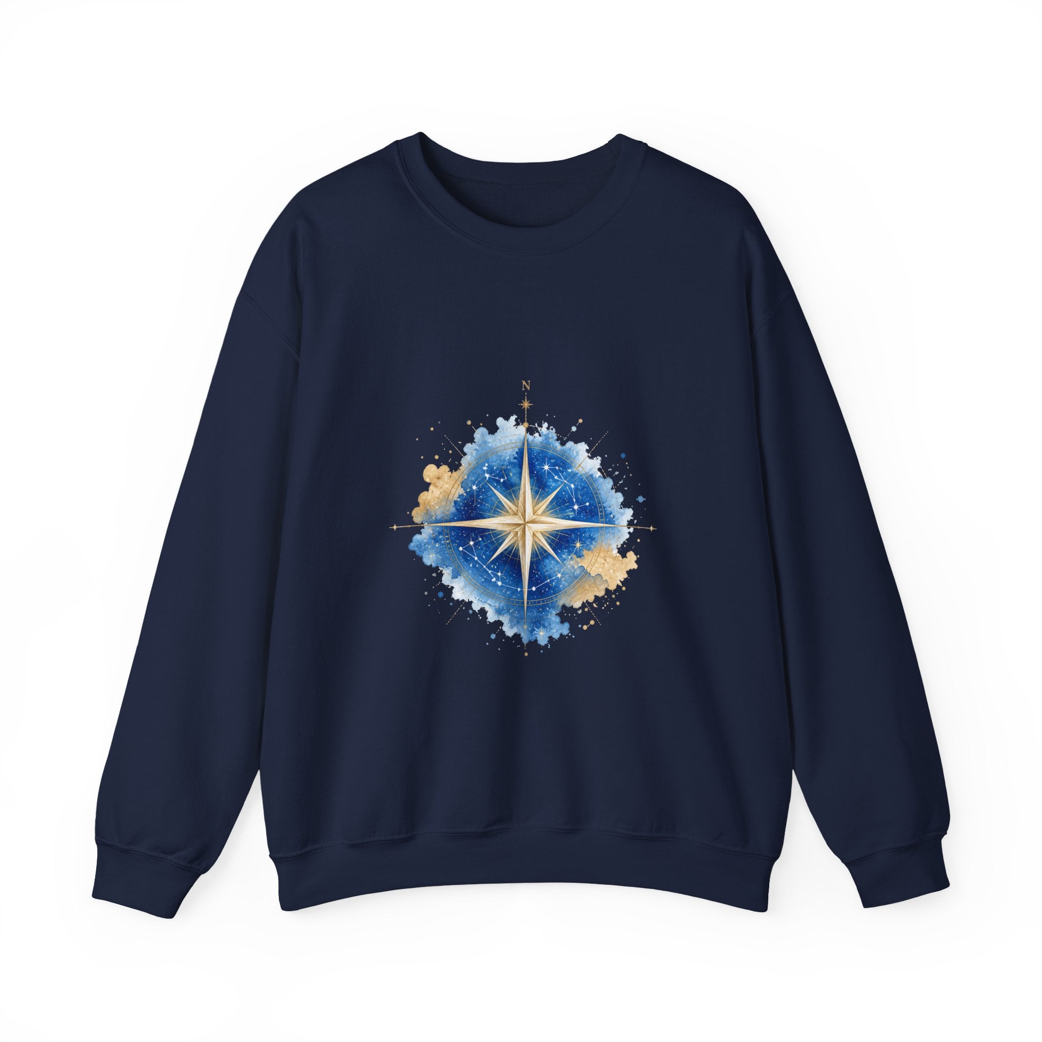 Matching Couple Sweatshirt - Shooting Star & North Star Matching Couple Premium Fleece Sweatshirt Watercolor Art His Hers Birthday Gift - Design B