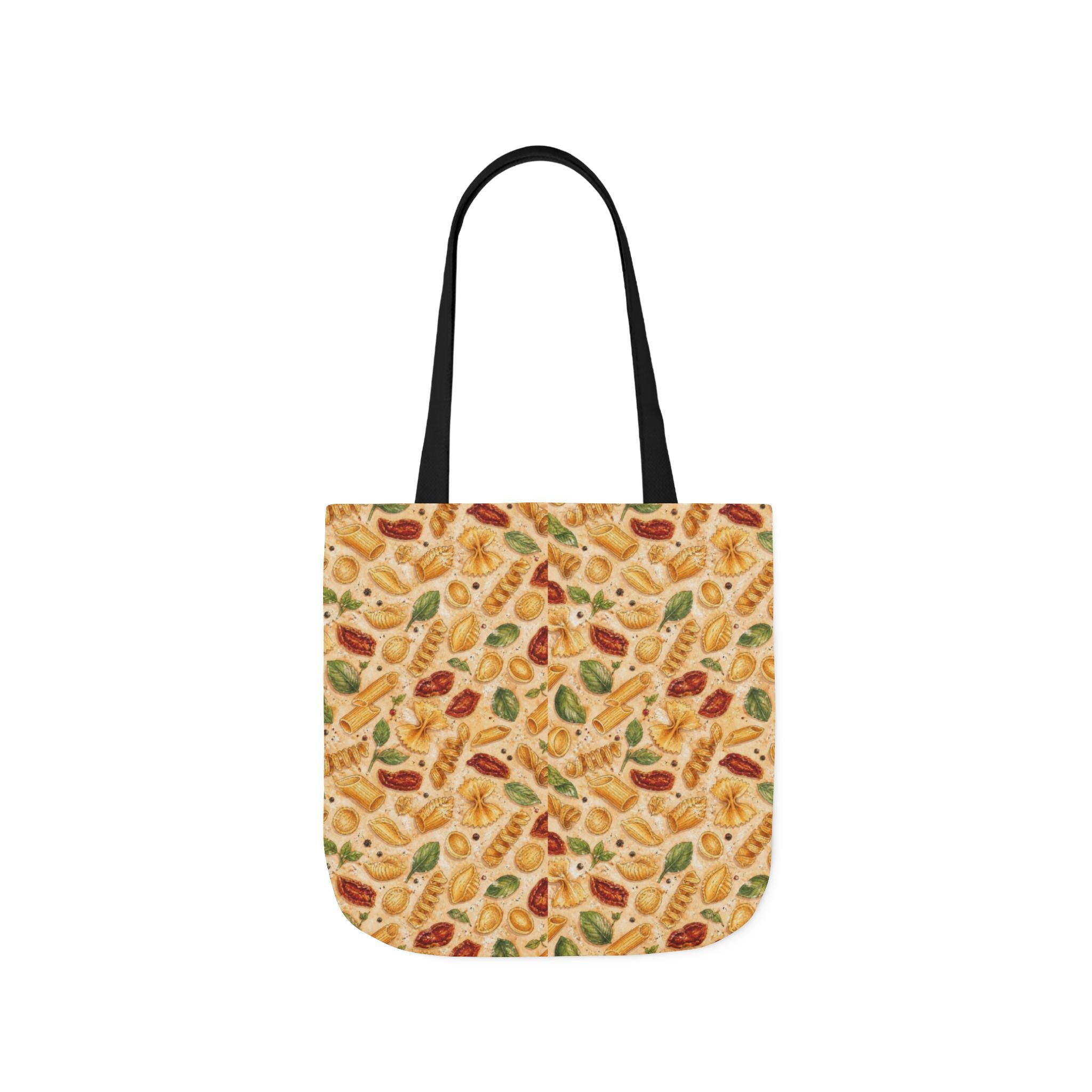 Italian Pasta Shapes Canvas Tote Bag Mediterranean Kitchen Watercolor Design Italian Cottagecore Gift