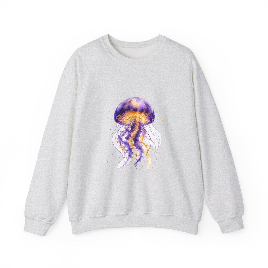 Matching Couple Sweatshirt - Octopus & Jellyfish Matching Couple Comfort Colors Crew Watercolor Art His Hers Birthday Gift - Design B