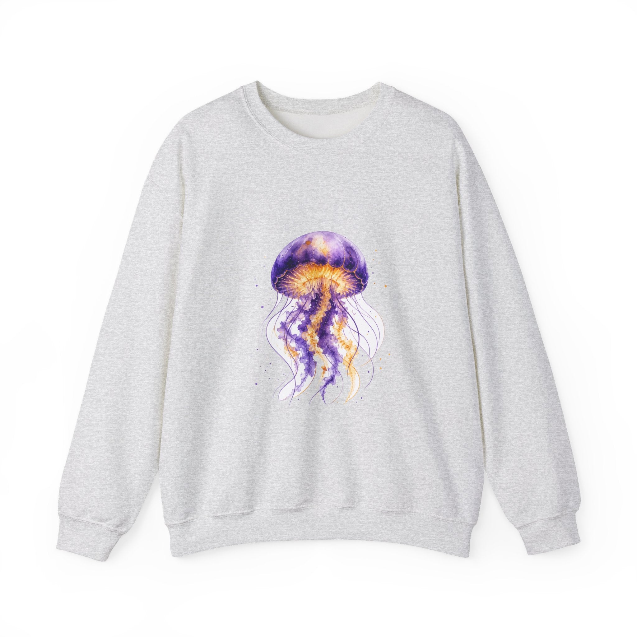 Matching Couple Sweatshirt - Octopus & Jellyfish Matching Couple Comfort Colors Crew Watercolor Art His Hers Birthday Gift - Design B