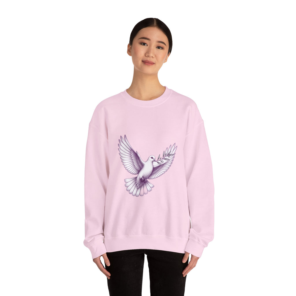 Matching Couple Sweatshirt - Wolf & Dove Matching Couple Comfort Colors Crew Hand-Drawn Art His Hers Anniversary Gift - Design B