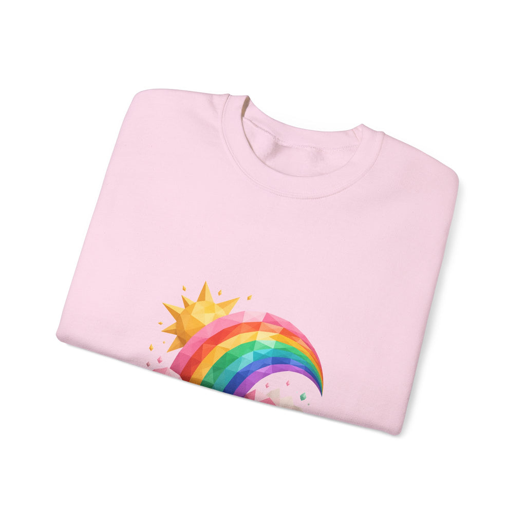 Matching Couple Sweatshirt - Storm & Rainbow Matching Couple Comfort Colors Crew Geometric Art His Hers Love Gift - Design B