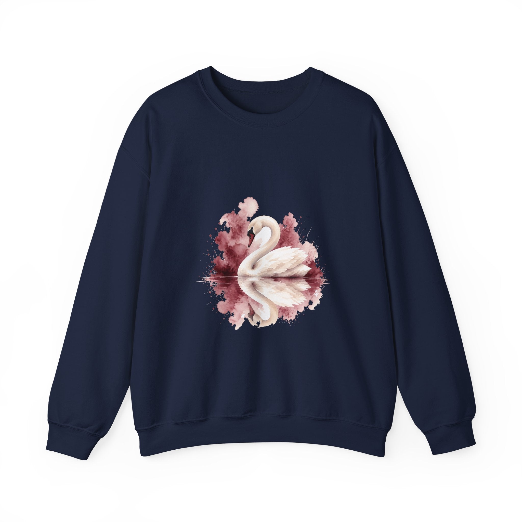 Matching Couple Sweatshirt - Raven & Swan Matching Couple Premium Fleece Sweatshirt Watercolor Art His Hers Birthday Gift - Design B