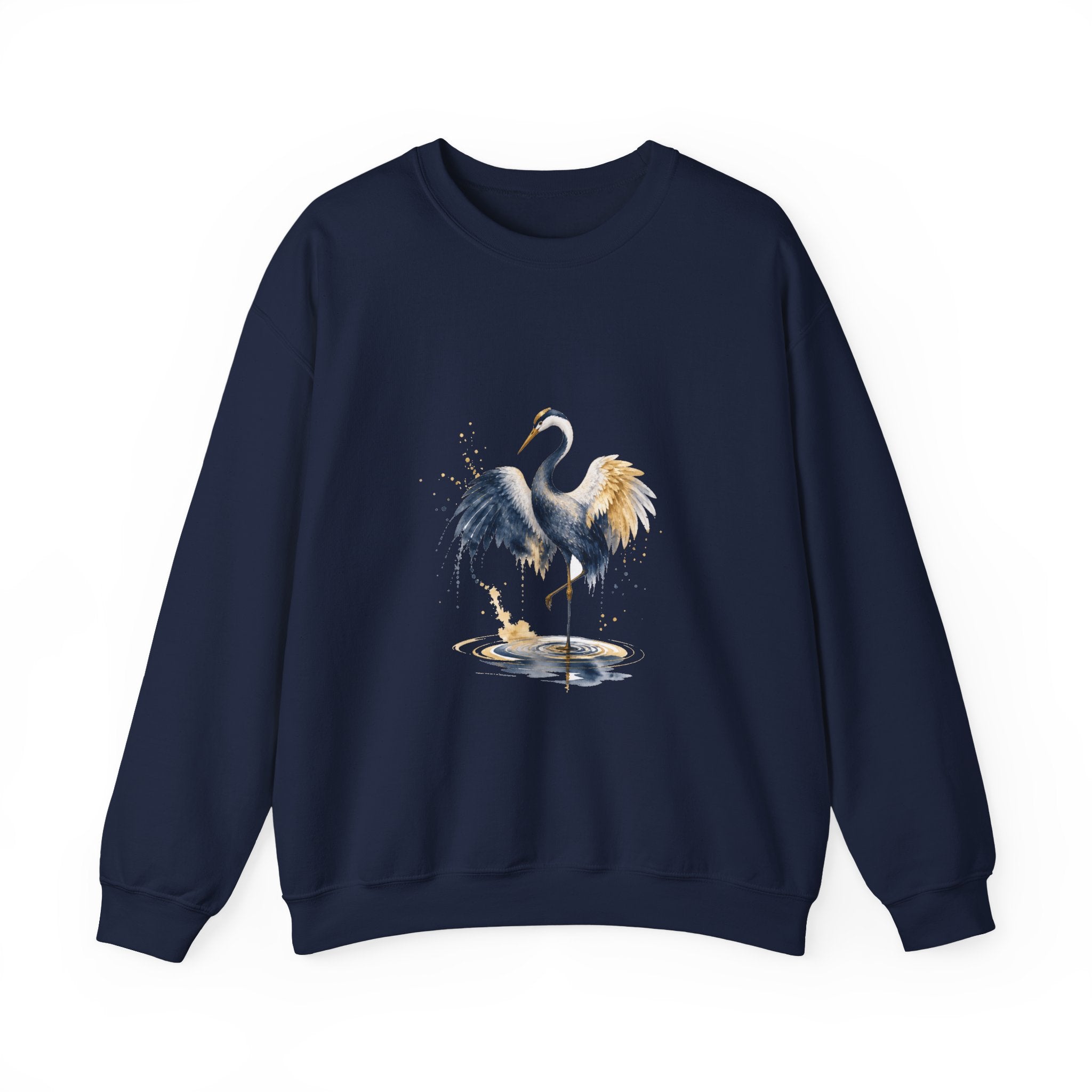 Matching Couple Sweatshirt - Tiger & Crane Matching Couple Crewneck Sweatshirt Watercolor Art His Hers Engagement Gift - Design B