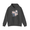 Matching Couple Sweatshirt - Cherry Blossom & Maple Leaf Matching Couple Hooded Sweatshirt Watercolor Art His Hers Engagement Gift - Design A