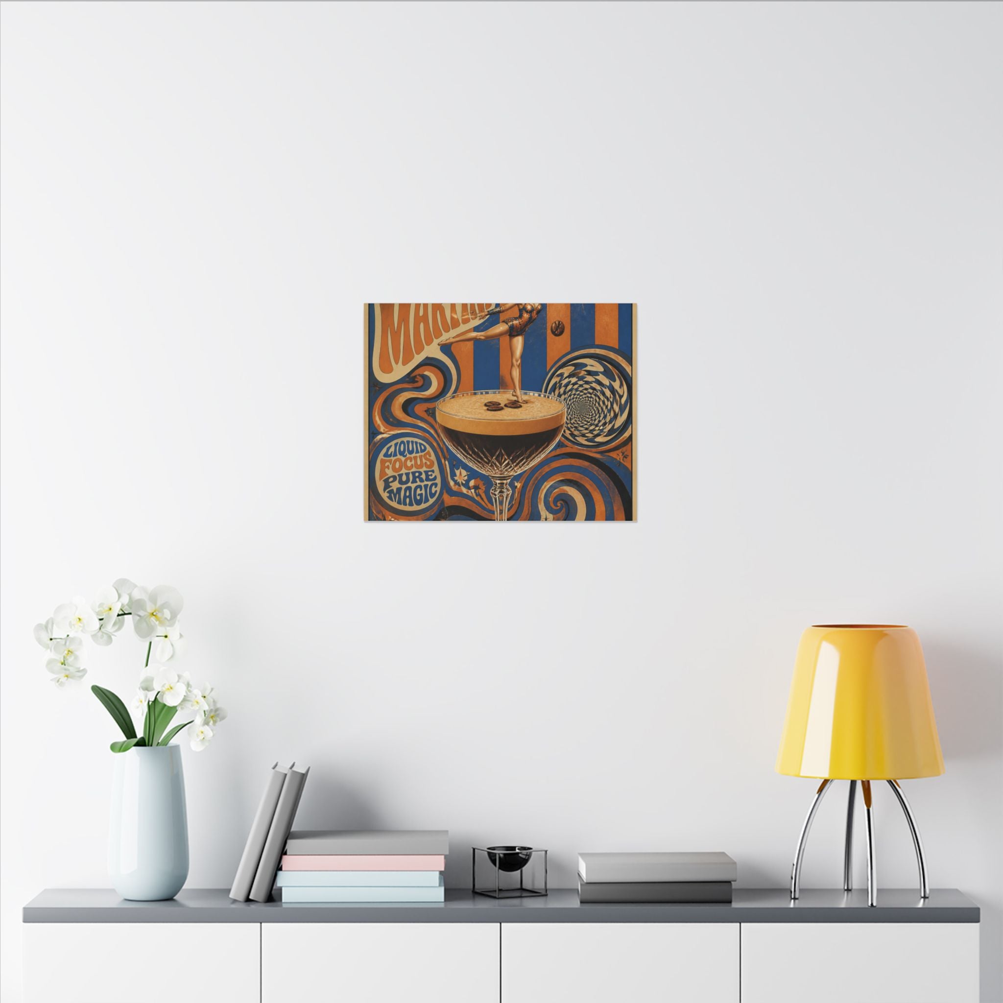Espresso Martini Acrobat Wall Art Canvas 16×20 Psychedelic Cafe Decor Maximalist Print
