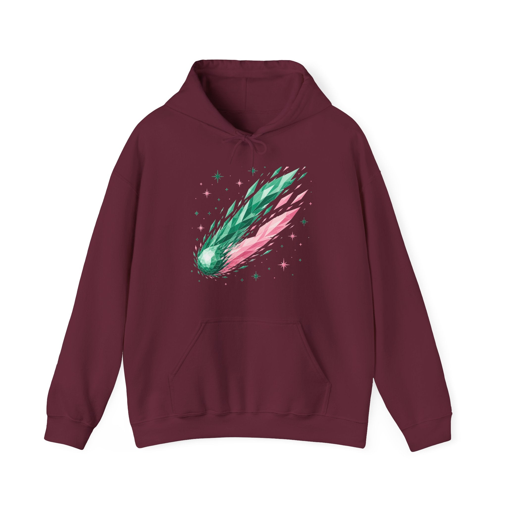 Matching Couple Sweatshirt - Comet & Asteroid Matching Couple Hooded Sweatshirt Geometric Art His Hers Couple Gift - Design A