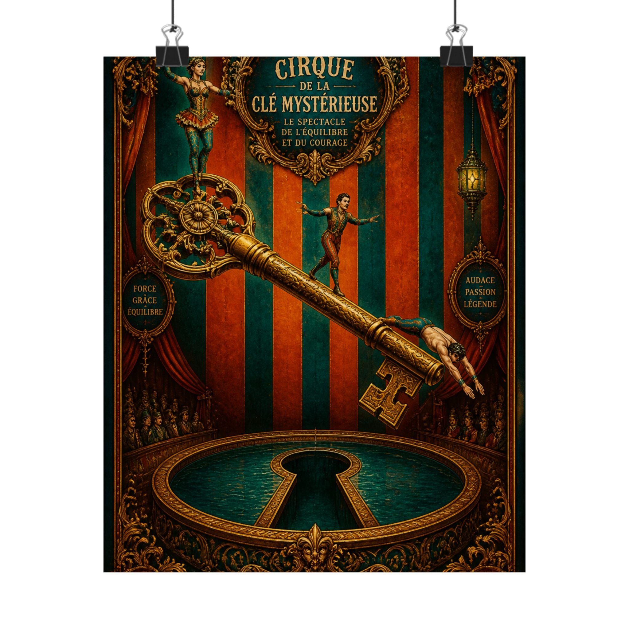 Giant Key Performance Wall Art Poster 24×36 Baroque Studio Decor Maximalist Print